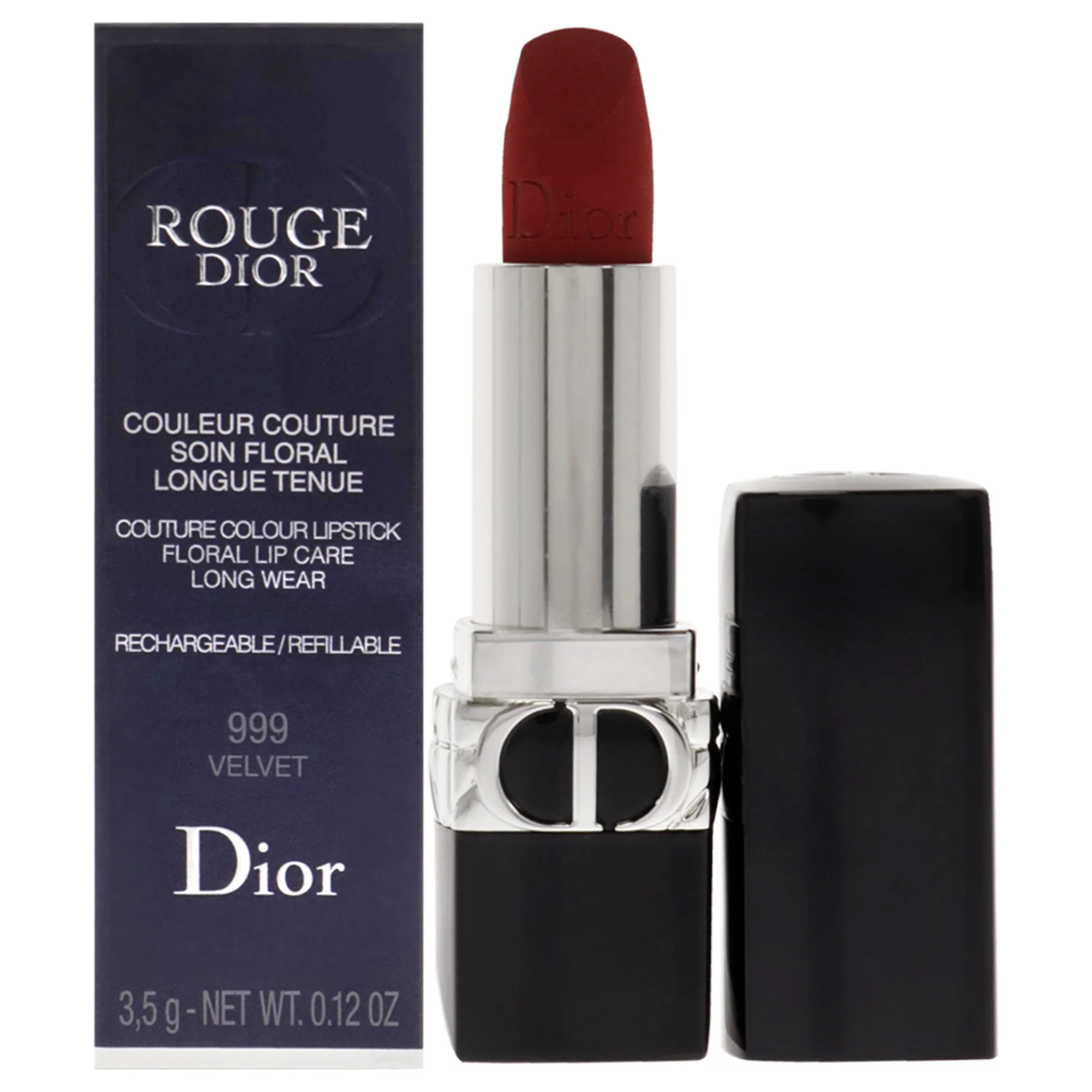 Christian Dior Rouge Dior Couture Lipstick - 999 Velvet by Christian Dior for Women - 0.12 oz Lipstick (Refillable) - Olabens