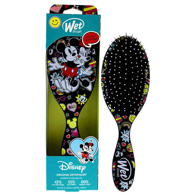 Wet Brush Original Detangler Disney Classic Brush - Super Cool Black by Wet Brush for Unisex - 1 Pc Hair Brush - Olabens