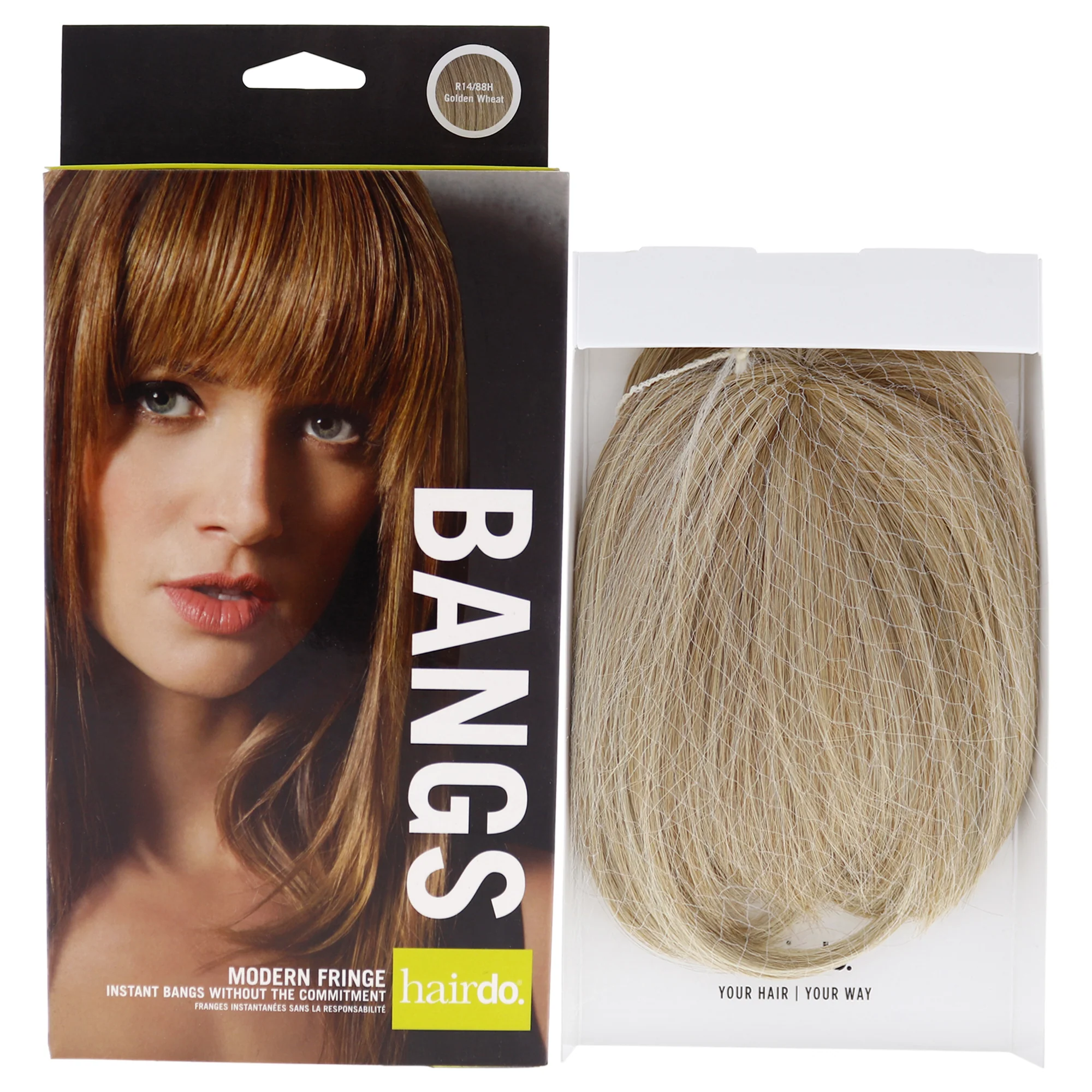 Modern Fringe Clip In Bang - R14 88H Golden Wheat by Hairdo for Women - 1 Pc Hair Extension - Olabens