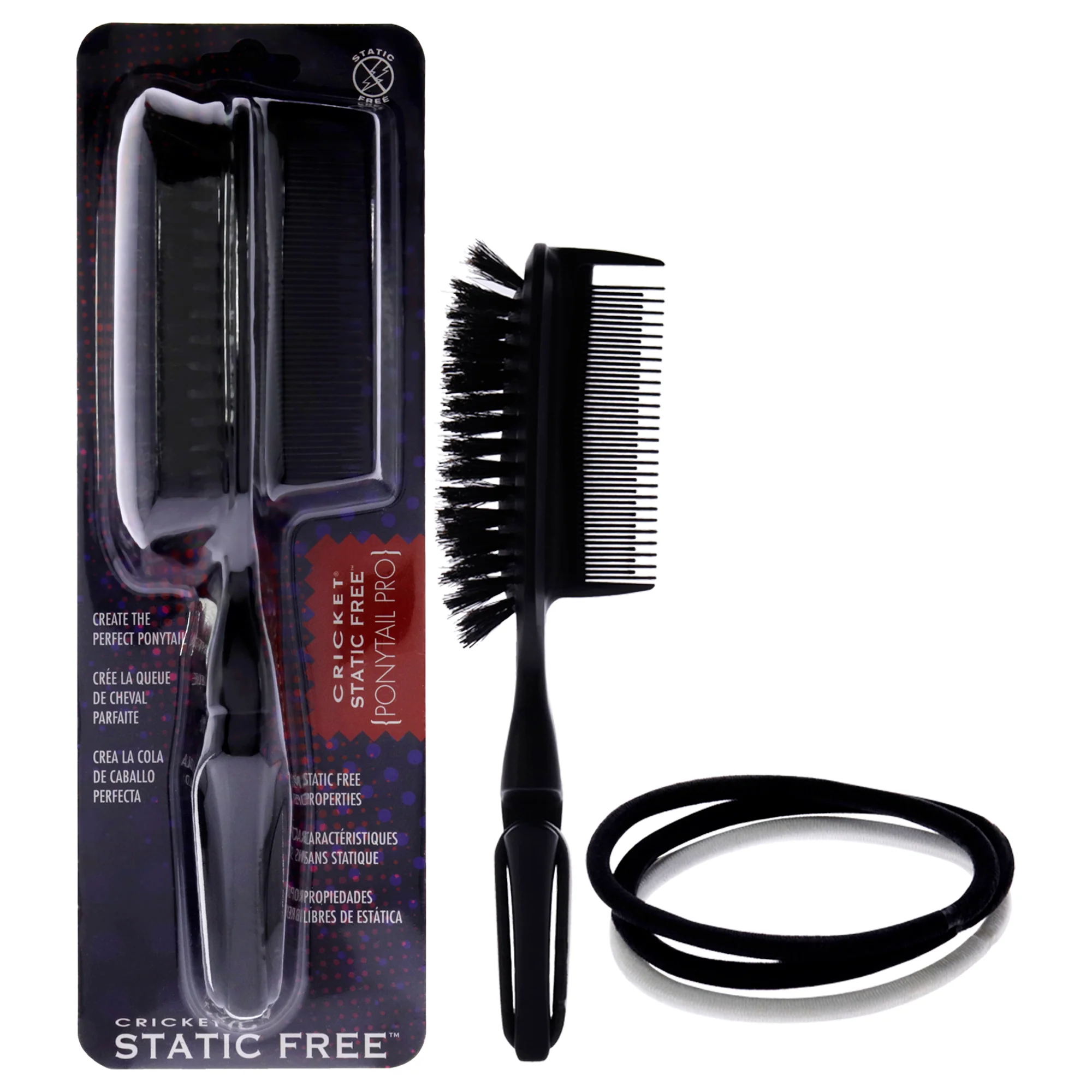 Static Free Ponytail Pro by Cricket for Unisex - 1 Pc Hair Brush - Olabens