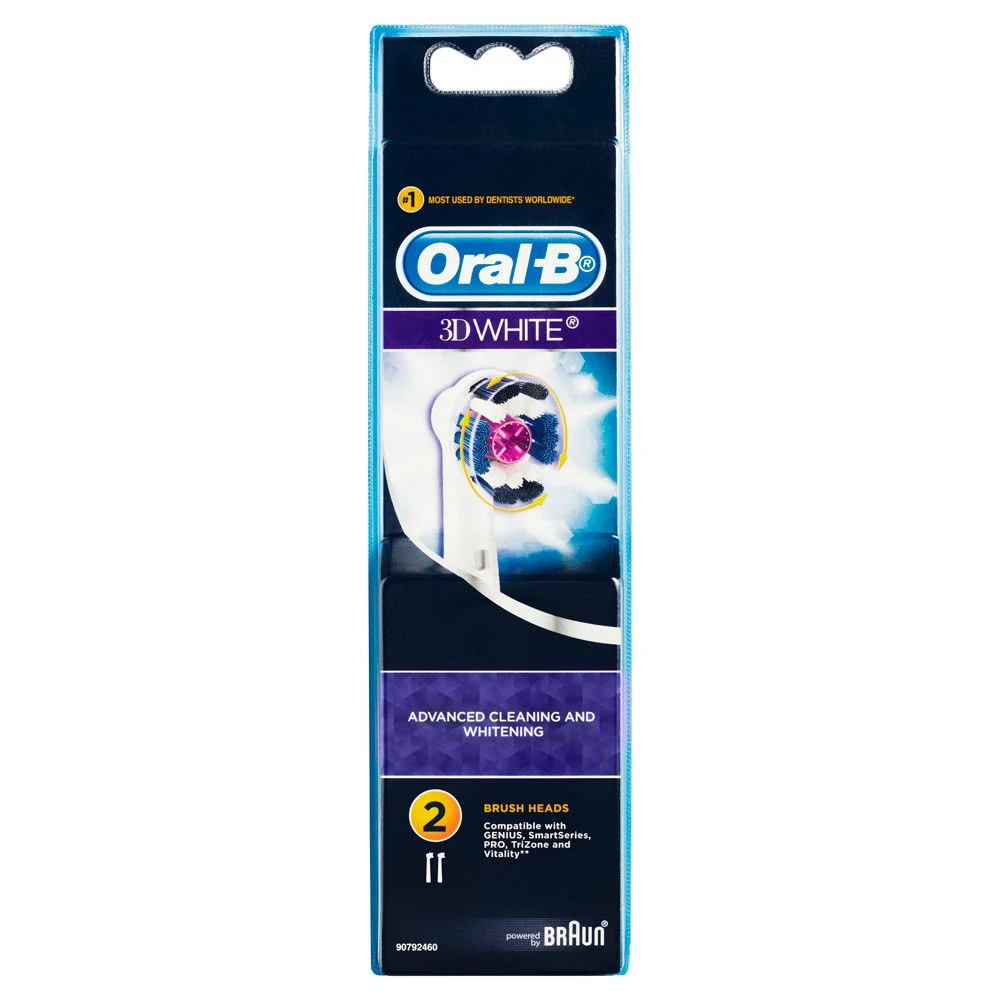 Oral B Power Brush Refill 3D White 2 Pack - Olabens