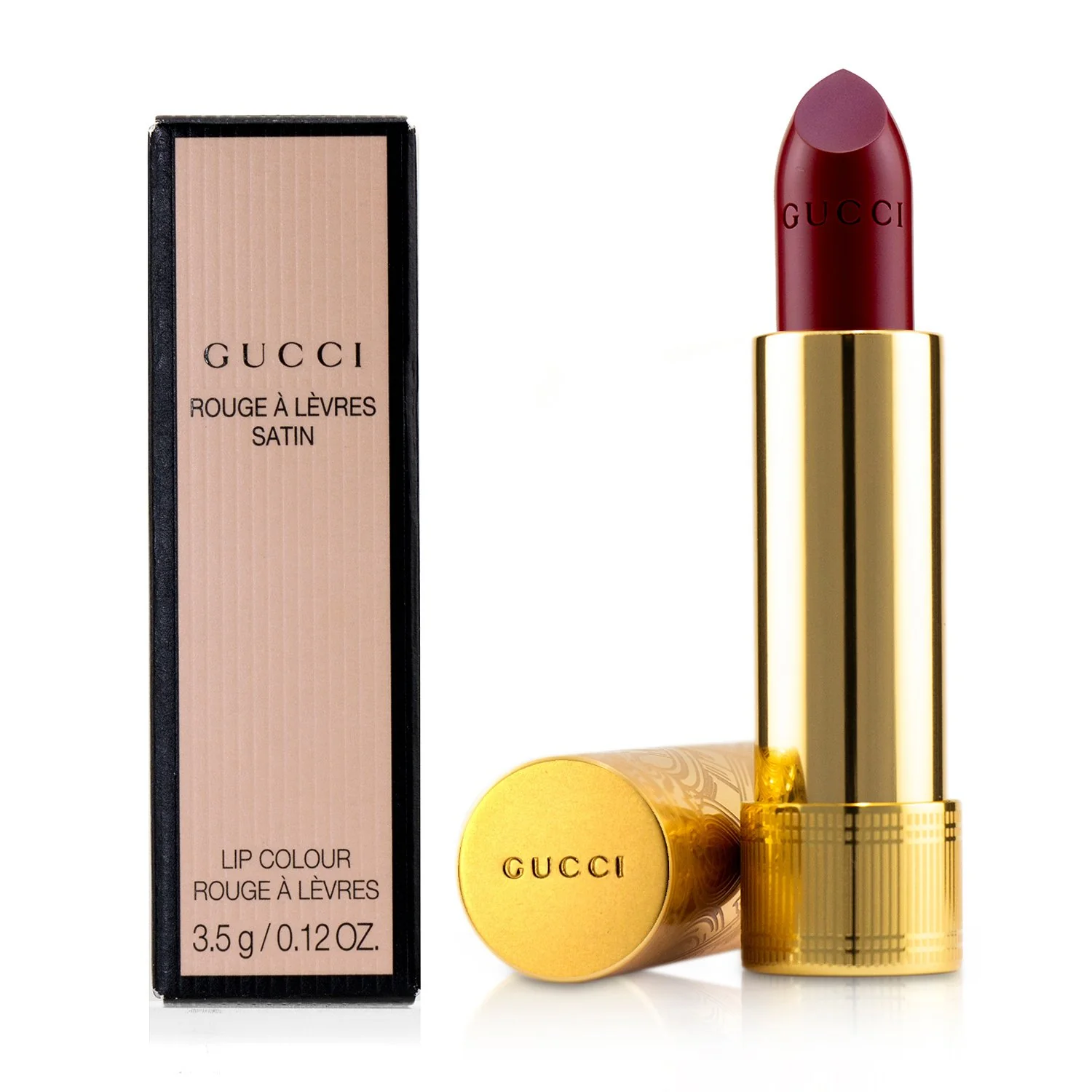 Gucci Rouge A Levres Satin Lip Colour - # 504 Myra Crimson  3.5g/0.12oz - Olabens