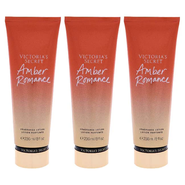 Victorias Secret Amber Romance Fragrance Lotion by Victorias Secret for Women - 8 oz Body Lotion - Pack of 3 - Olabens