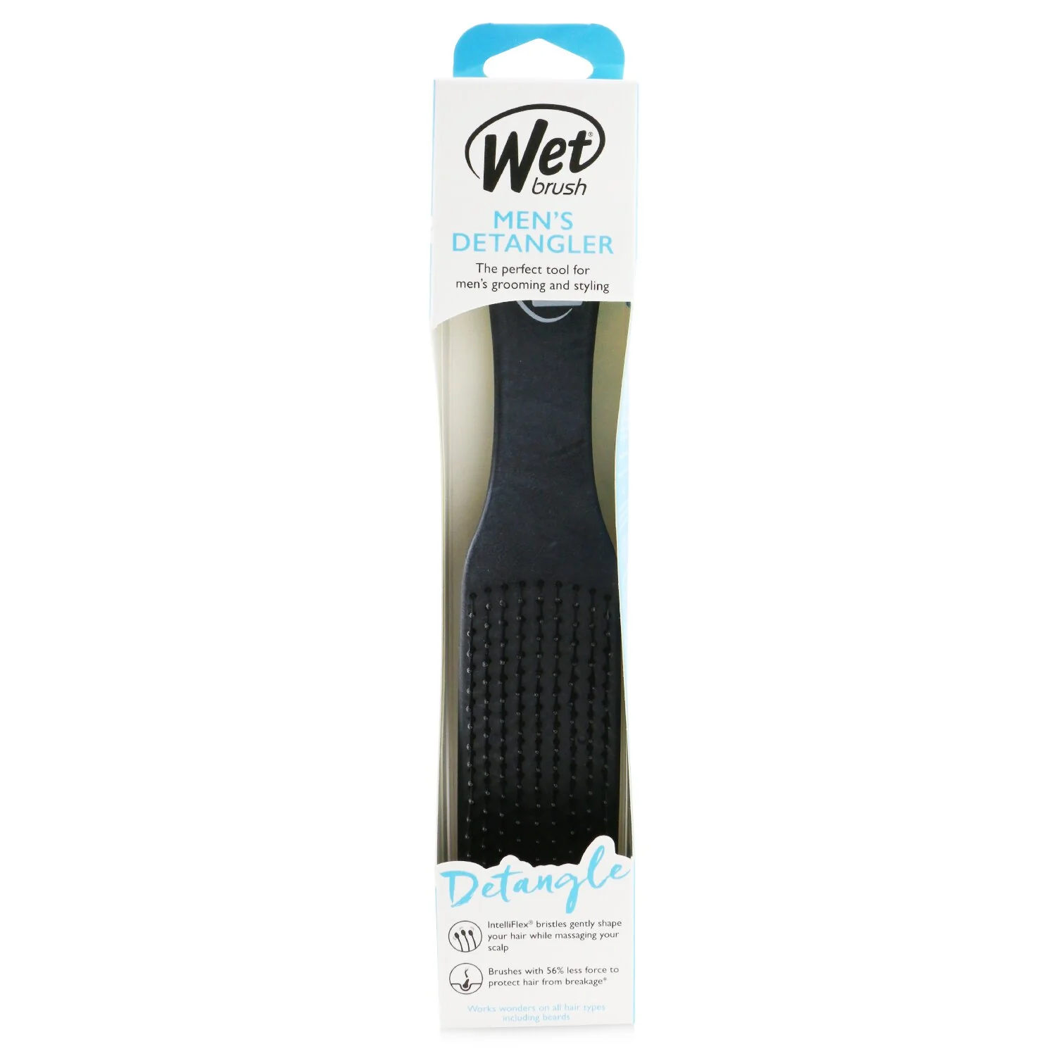 Wet Brush Men's Detangler Leather - # Black  1pc - Olabens
