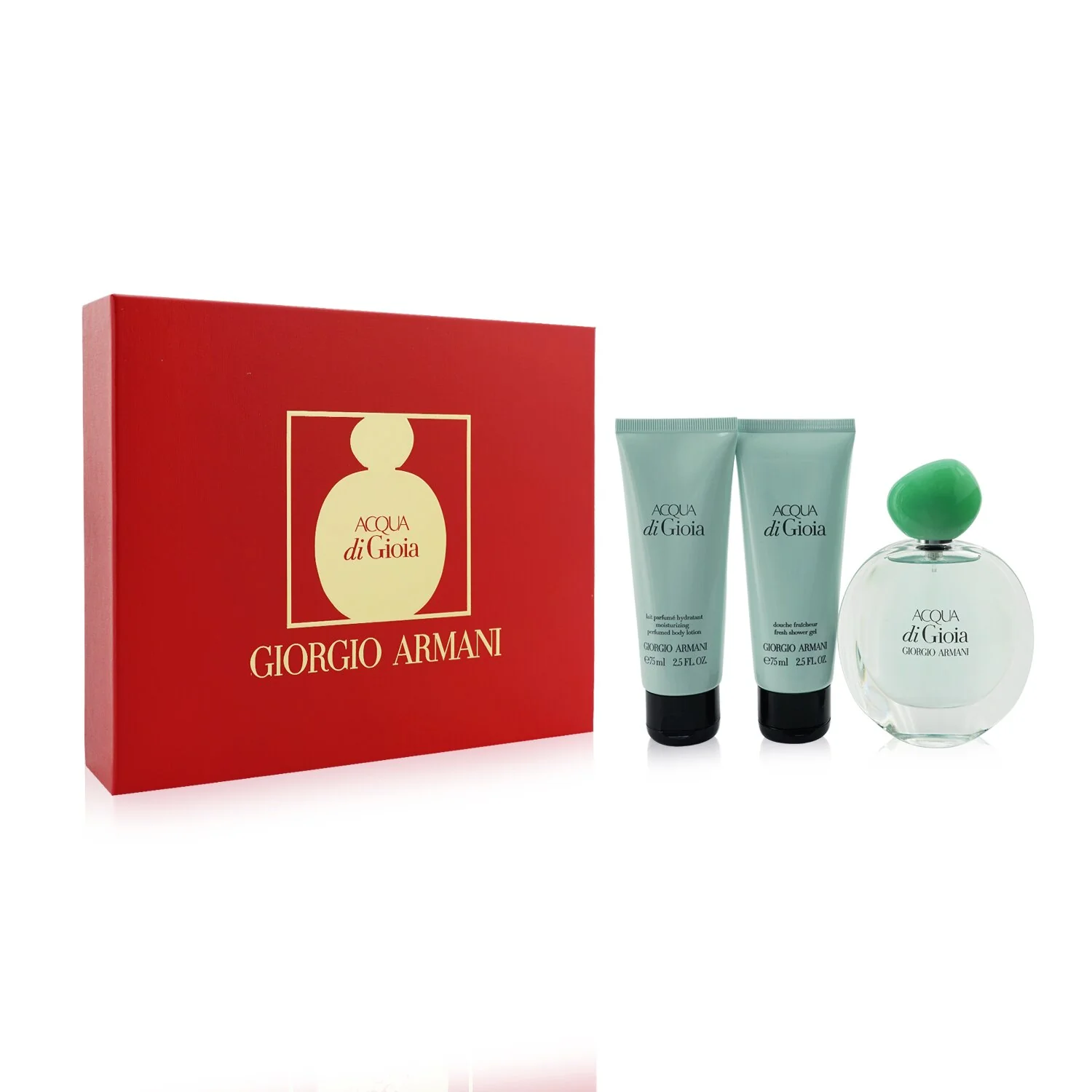 Giorgio Armani Acqua Di Gioia Coffret: Eau De Parfum Spray 50ml/1.7oz + Shower Gel 75ml/2.5oz + Body Lotion 75ml/2.5oz  3pcs - Olabens
