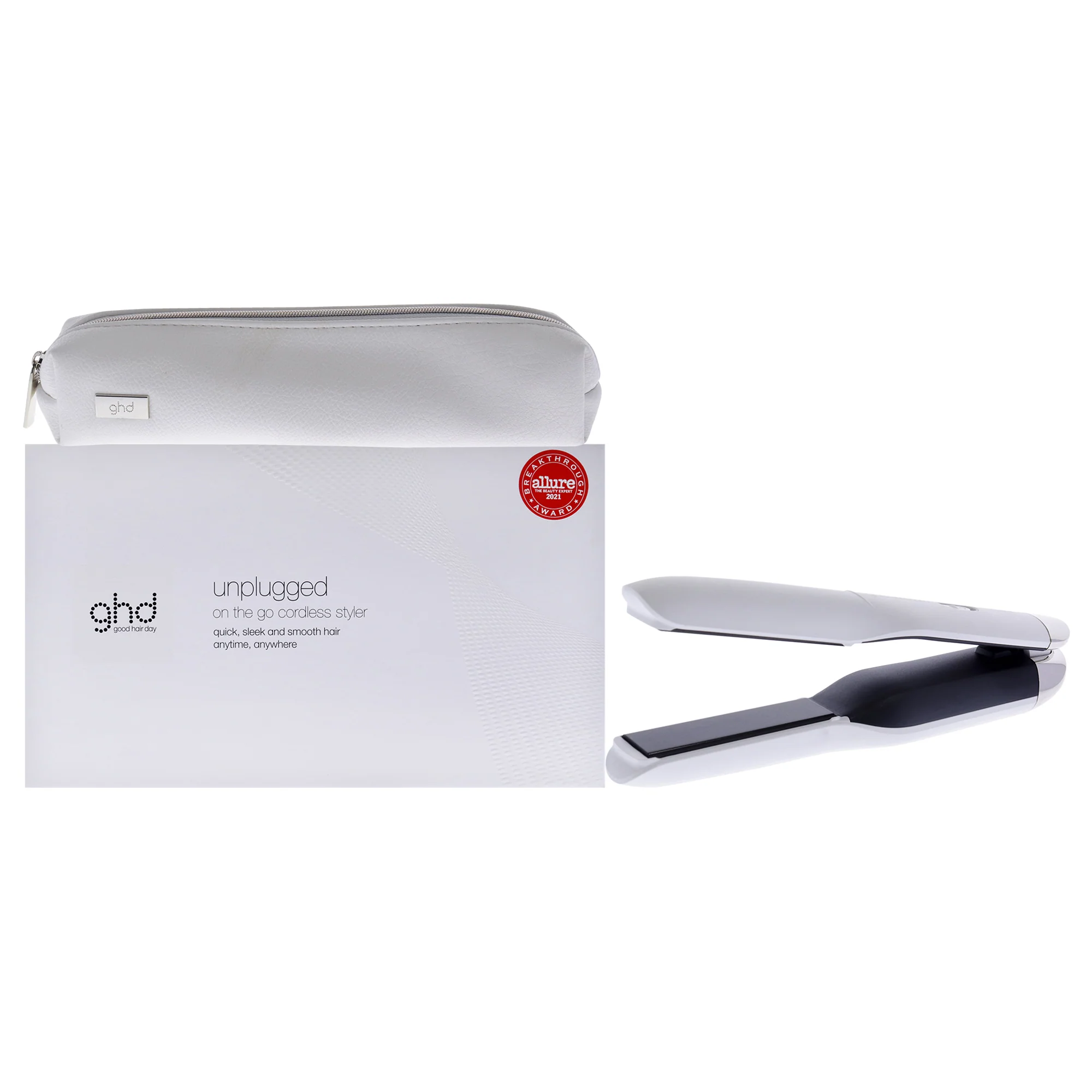 GHD Unplugged Cordless Styler - White by GHD for Unisex - 1 Inch Flat Iron - Olabens