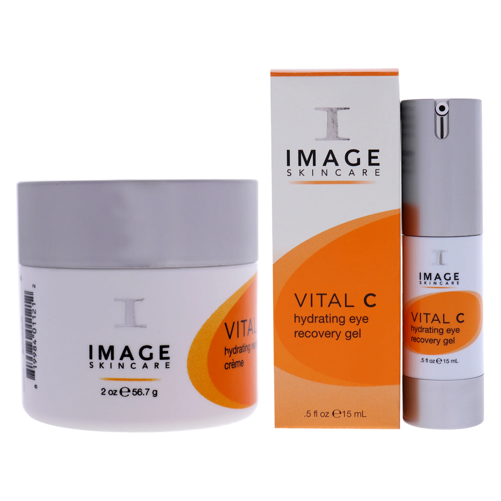 Vital C Hydrating Repair Creme and Eye Recovery Gel Kit by Image for Unisex - 2 Pc Kit 2oz Cream, 0.5oz Gel - Olabens