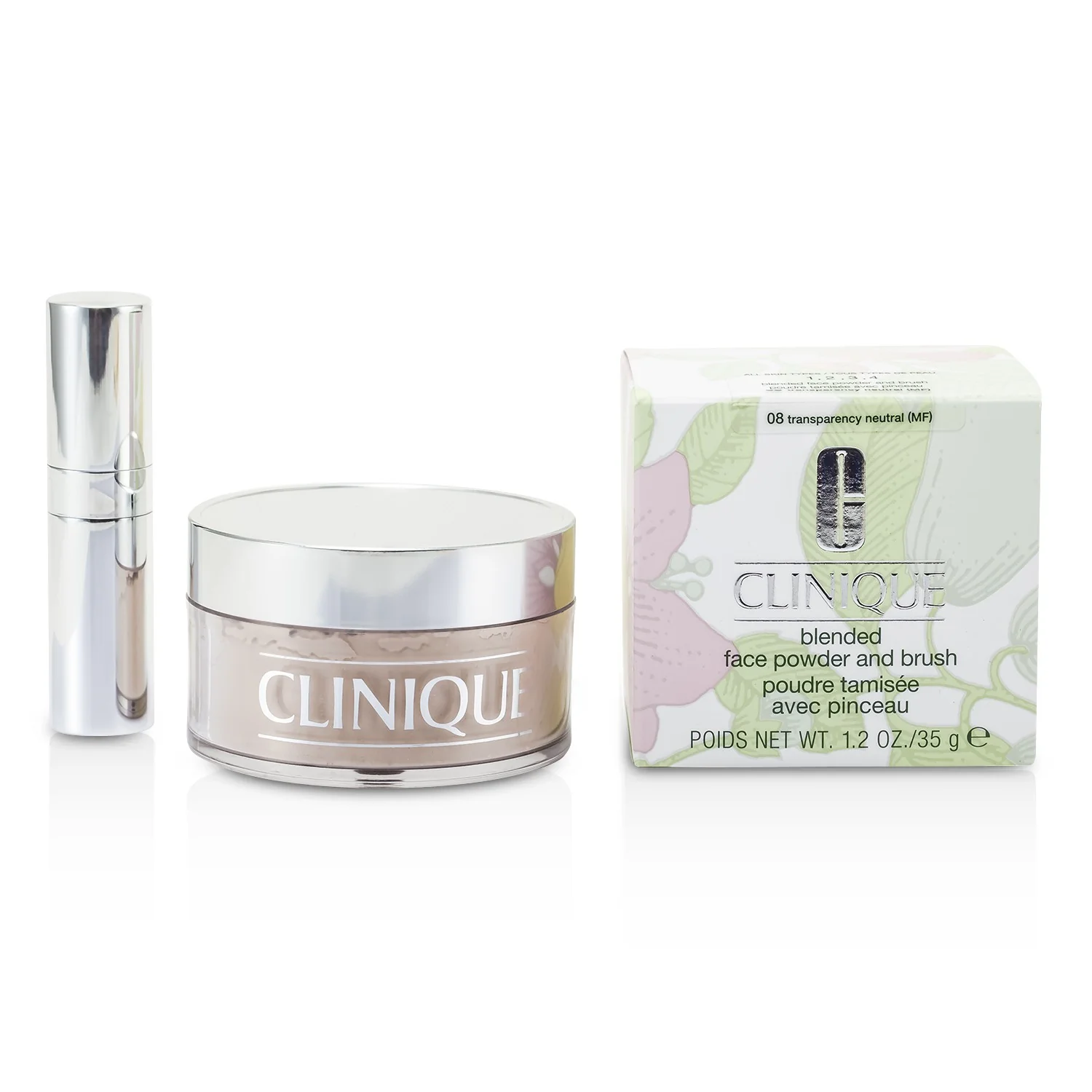 Clinique Blended Face Powder + Brush - No. 08 Transparency Neutral  35g/1.2oz - Olabens