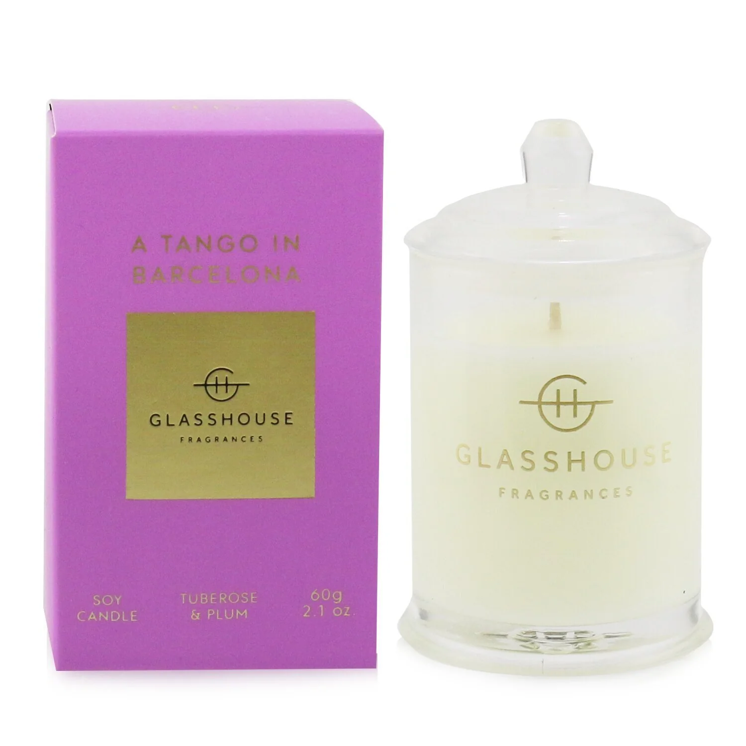 Glasshouse Triple Scented Soy Candle - A Tango In Barcelona (Tuberose & Plum) (unboxed)  380g/13.4oz - Olabens
