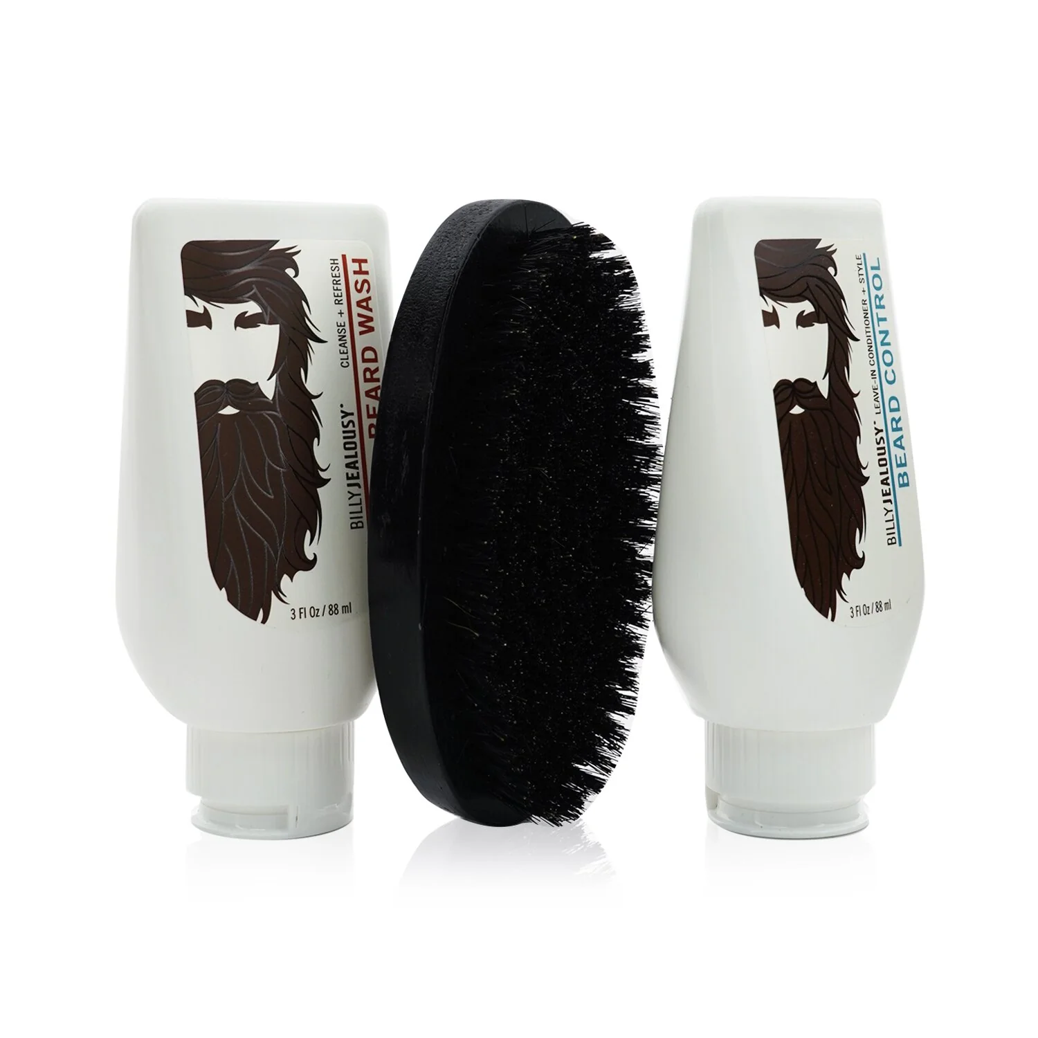 Billy Jealousy Beard Envy Kit: Beard Wash 88ml + Beard Control 88ml + brush 1pcs (Box Slightly Damaged)  3pcs - Olabens