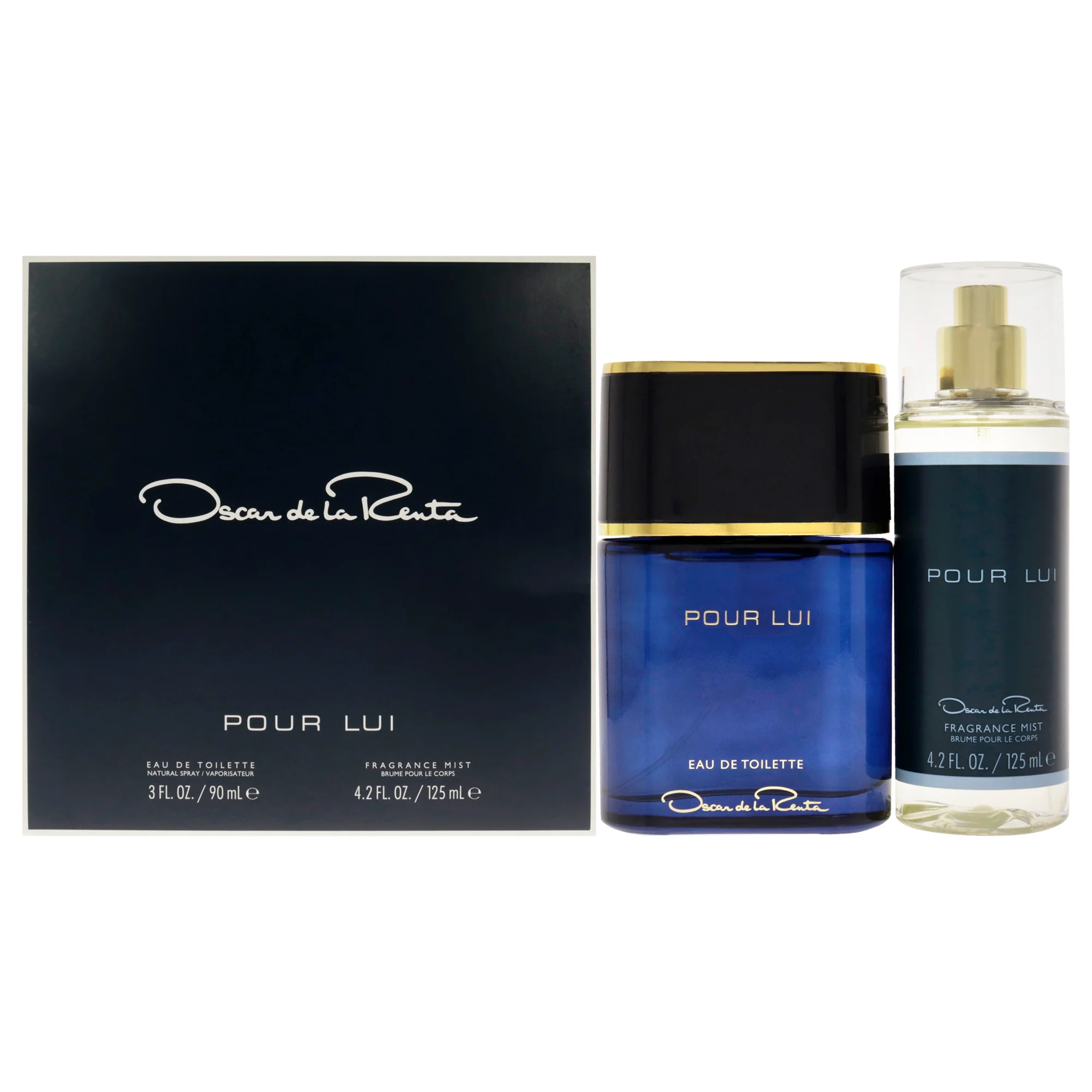 Oscar Pour Lui by Oscar De La Renta for Men - 2 Pc Gift Set 3oz EDT Spray, 4.2oz Fragrance Mist - Olabens