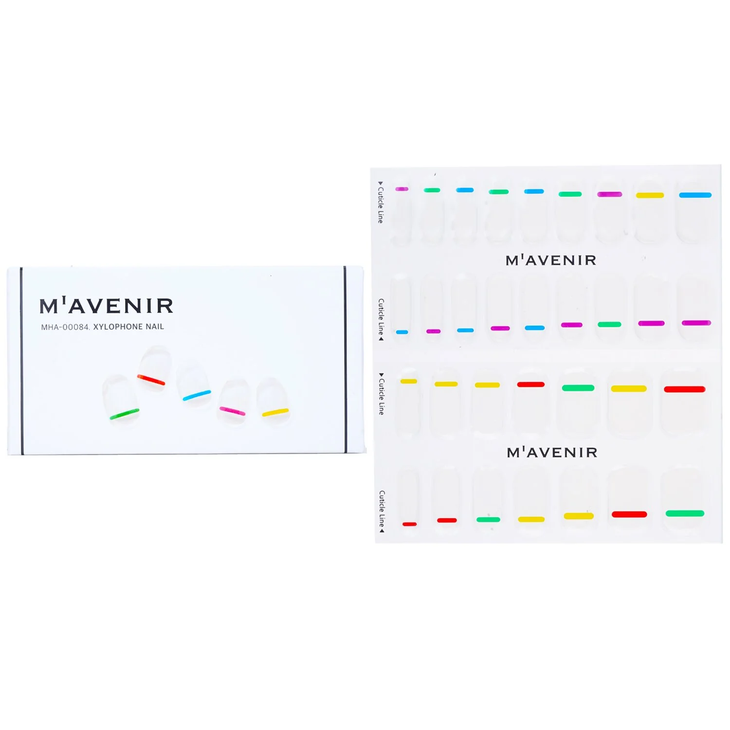 Mavenir Nail Sticker (Patterned) - # Xylophone Nail  32pcs - Olabens
