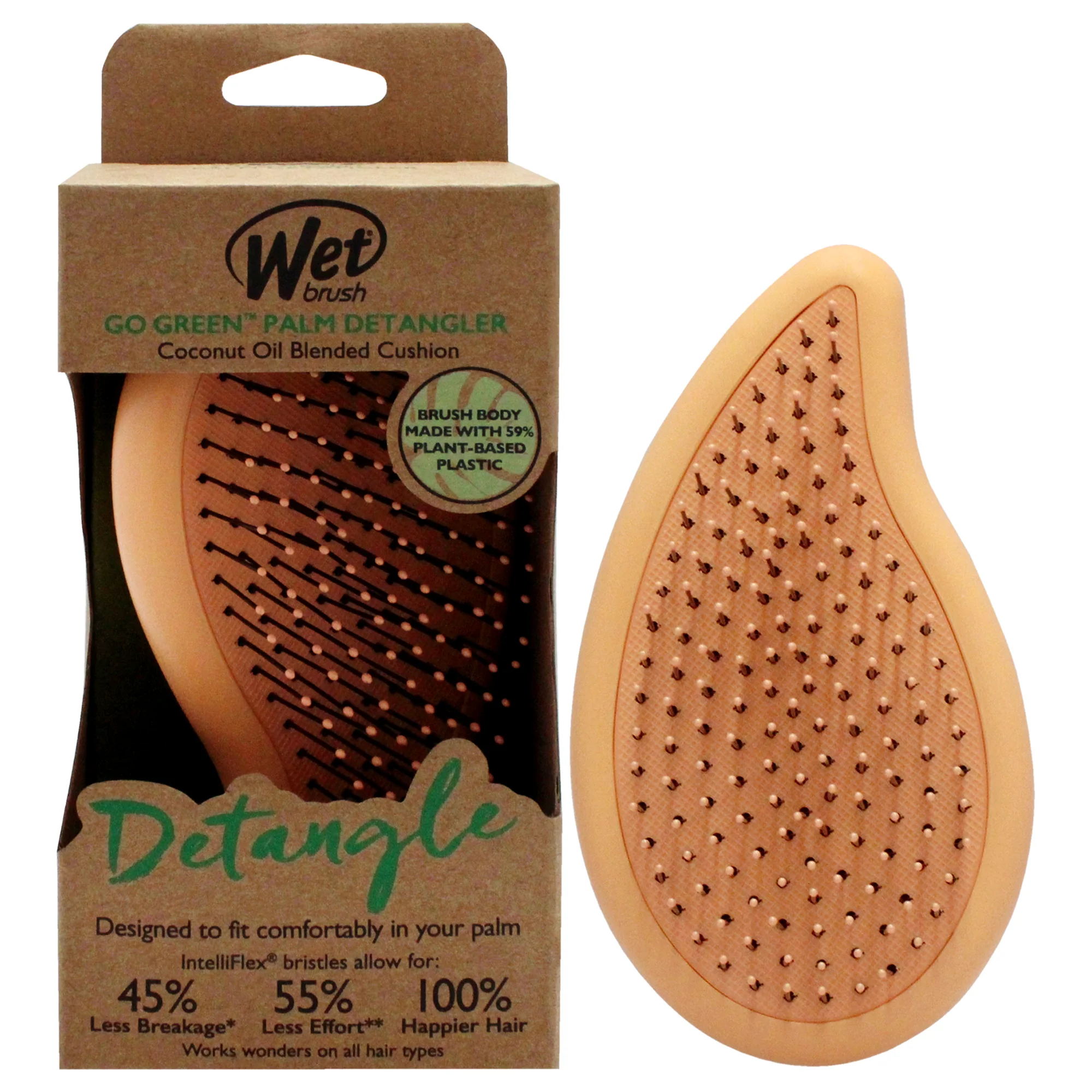 Go Green Palm Detangler - Orange by Wet Brush for Unisex - 1 Pc Brush - Olabens