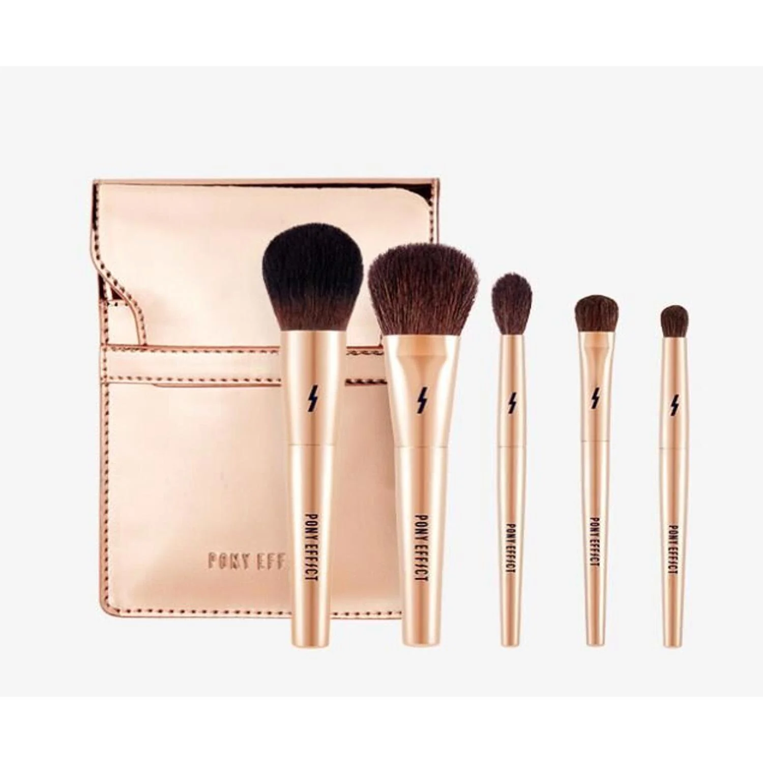 Pony Effect MINI MAKEUP BRUSH SET?5 Brushes #travel set 1set?5pcs w/ pouch  Fixed Size - Olabens