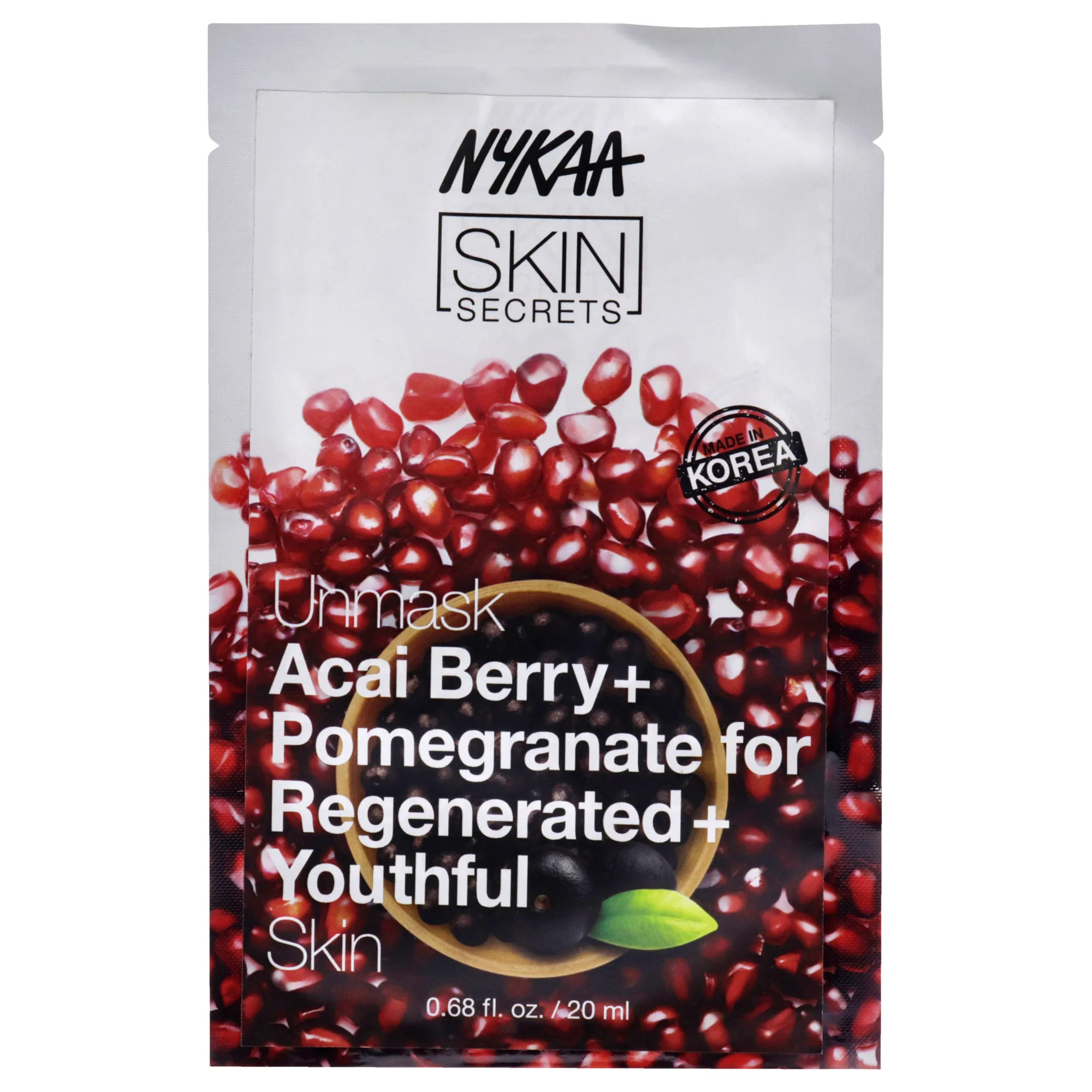 Skin Secrets Sheet Mask - Acai Berry and Pomegranate by Nykaa Naturals for Women - 1 Pc Mask - Olabens