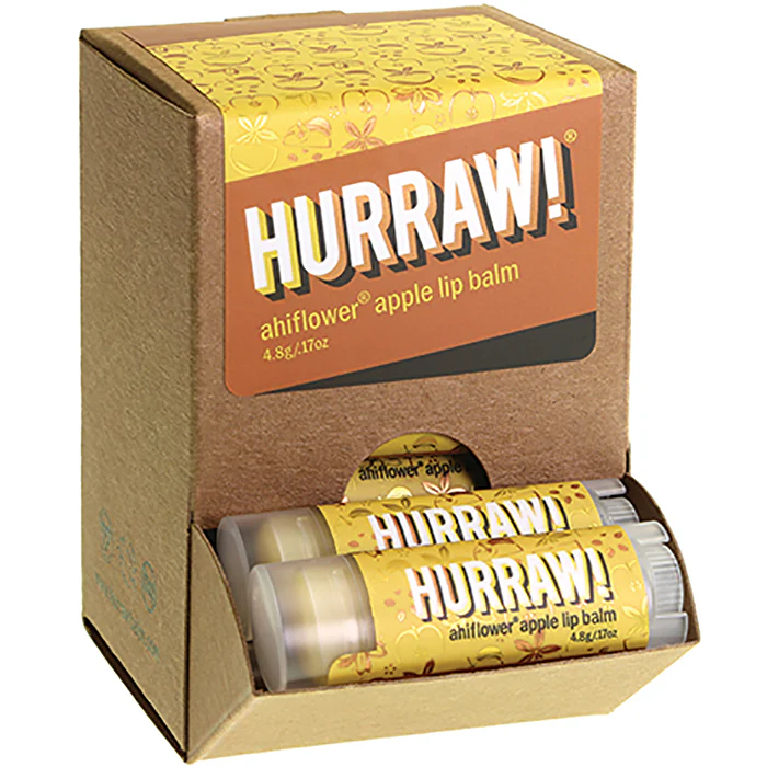 Hurraw! Lip Balm Ahiflower Apple 4.3g x 24 Display - Olabens