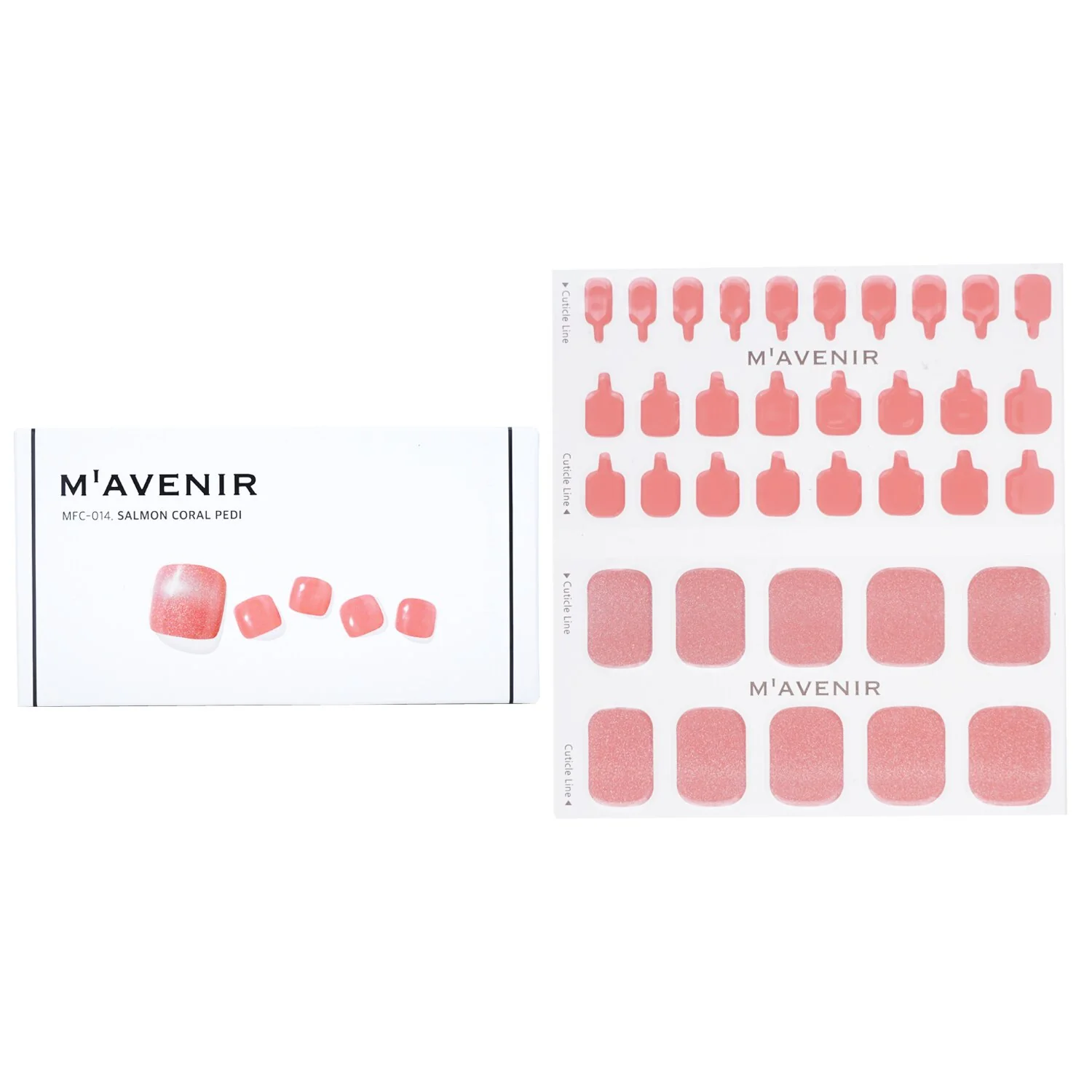 Mavenir Nail Sticker (Pink) - # Salmon Coral Pedi  36pcs - Olabens
