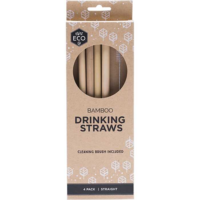 Ever Eco Bamboo Straws Straight 4pk - Olabens