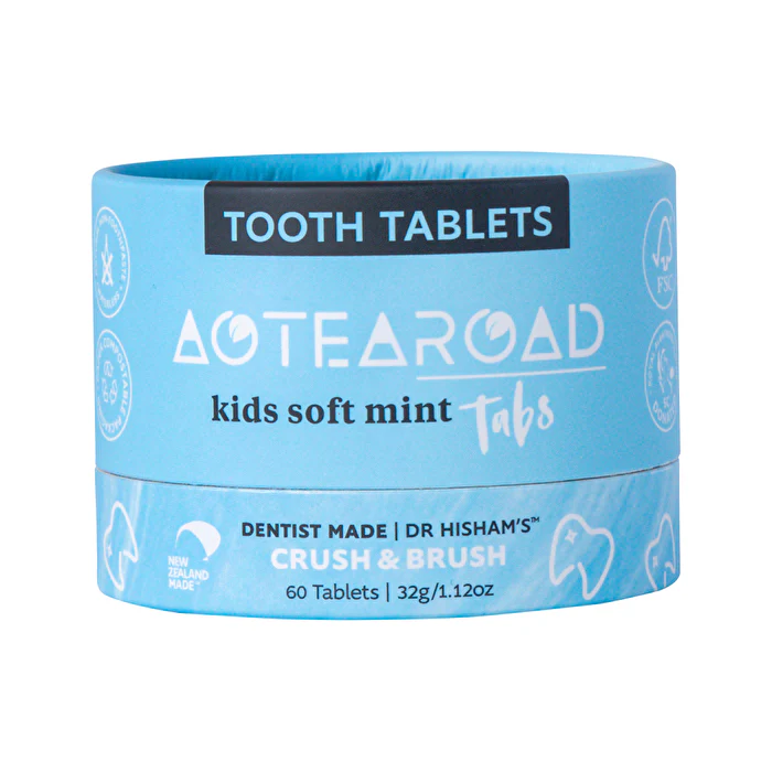 Aotearoad Tooth Tablets (Crush & Brush) Kids Soft Mint Tabs 60t - Olabens