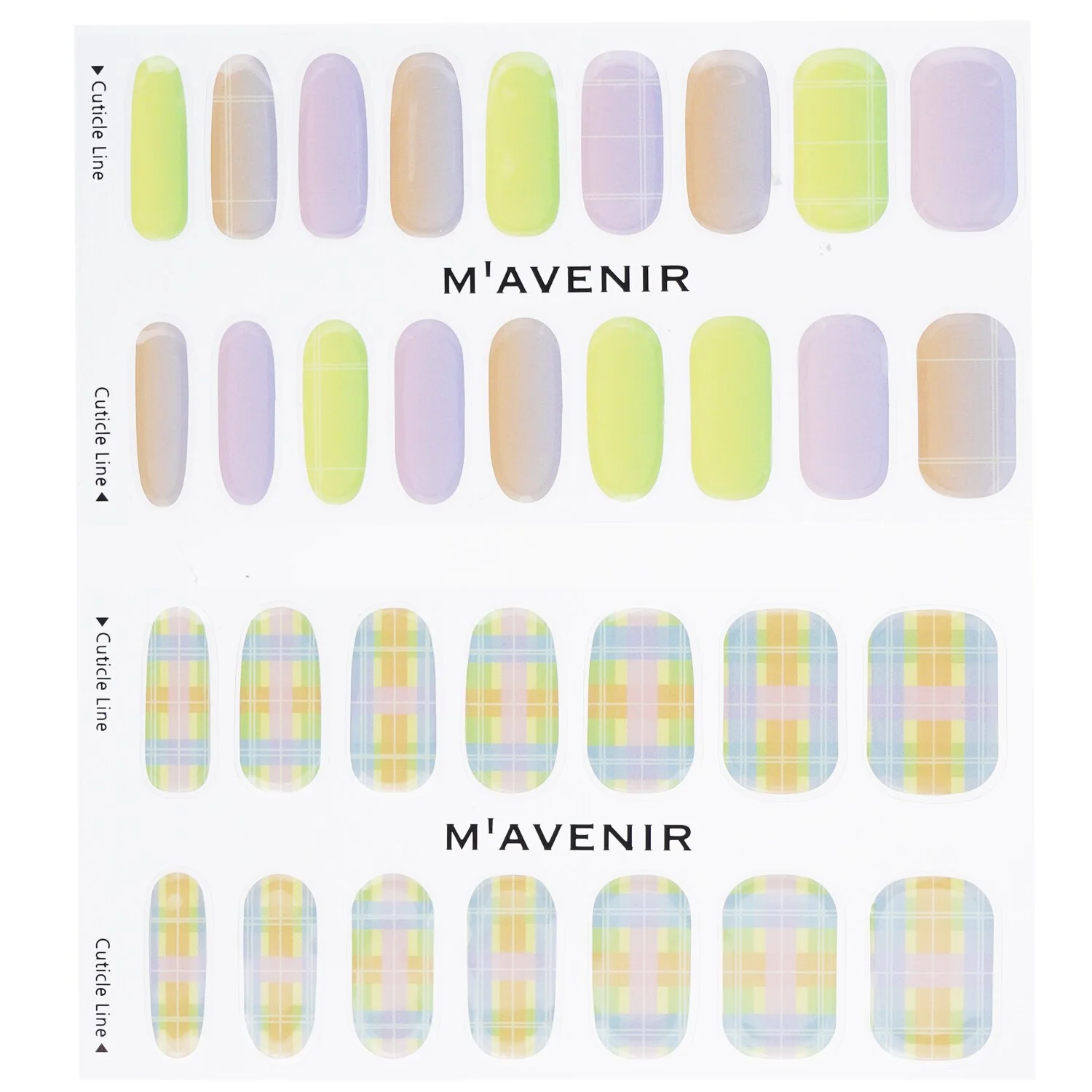 Mavenir Nail Sticker (Patterned) - # Neon Crossline Nail  32pcs - Olabens