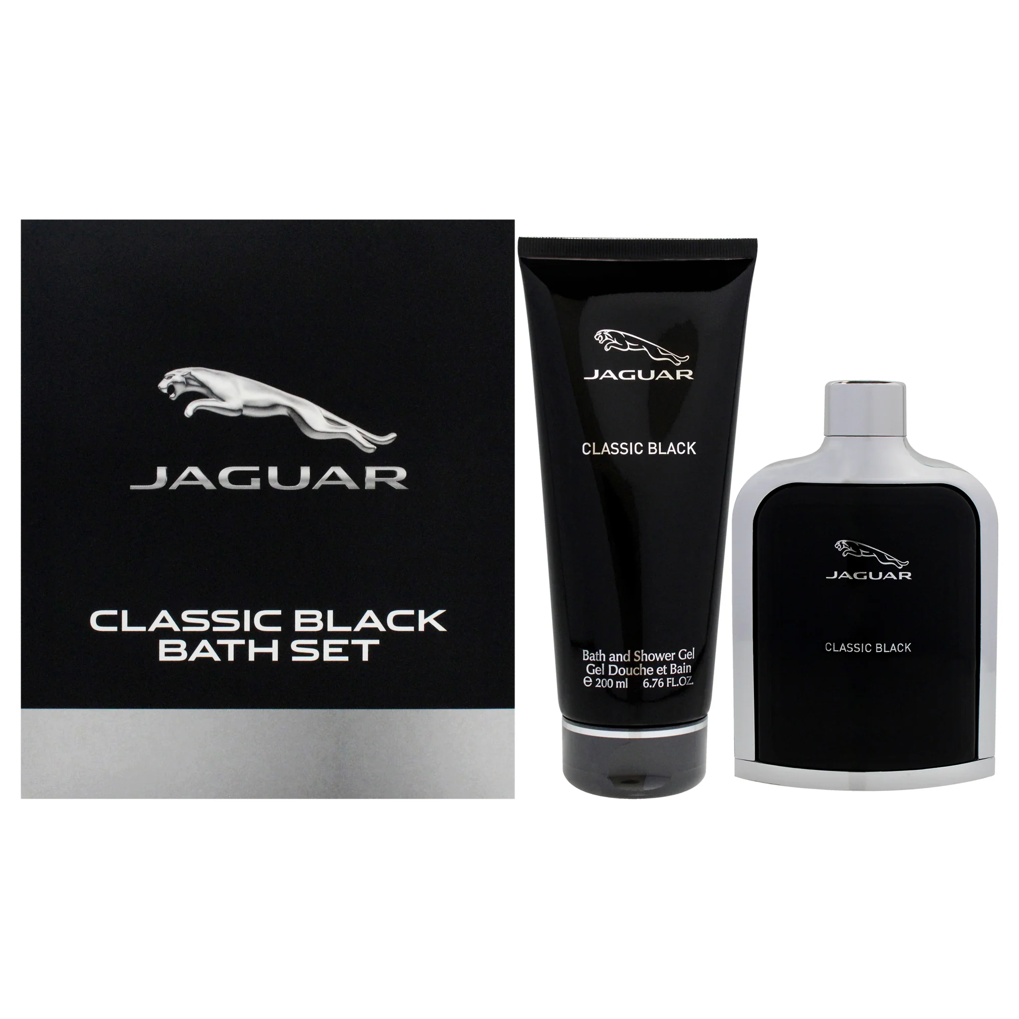 Jaguar Classic Black by Jaguar for Men - 2 Pc Gift Set 3.4oz EDT Spray, 6.76oz Bath and Shower Gel - Olabens