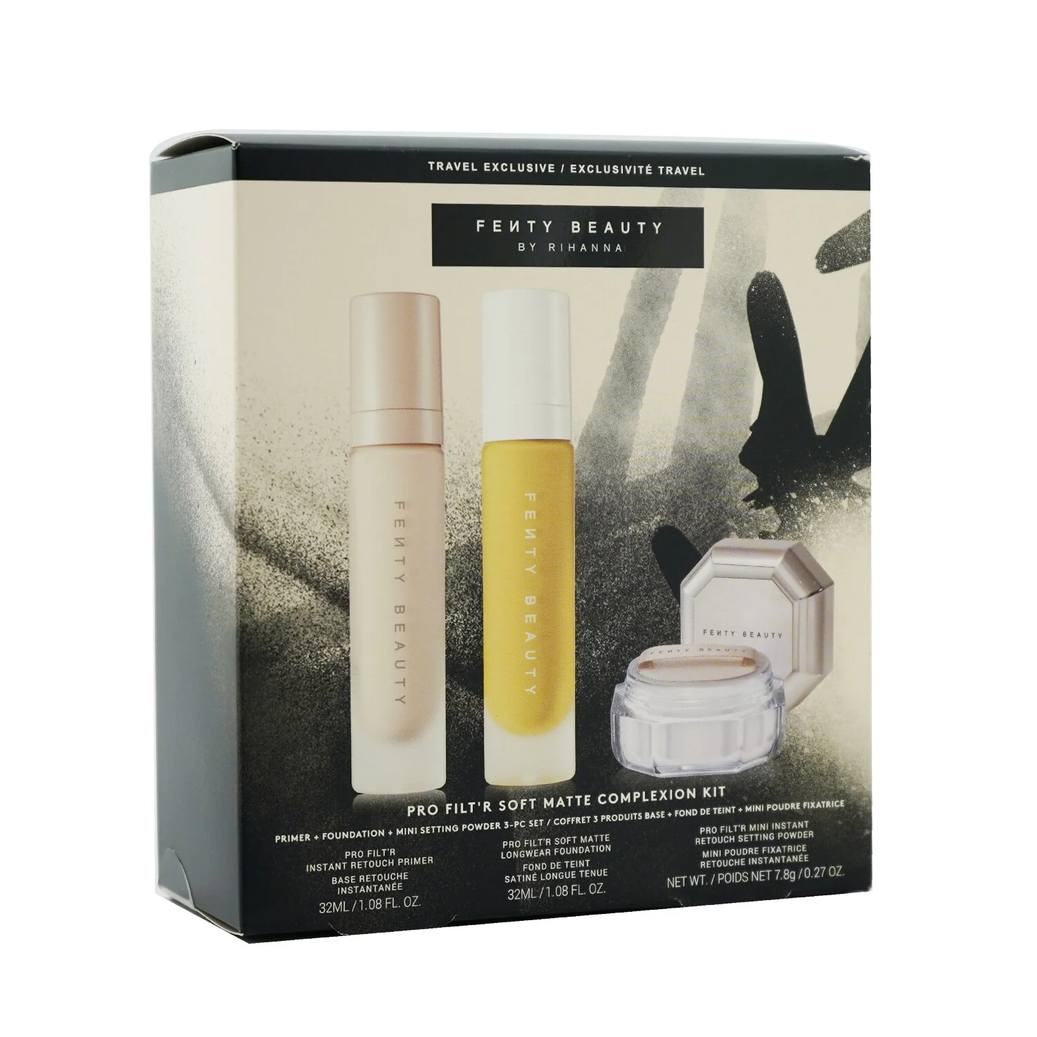 Fenty Beauty by Rihanna Pro Filt'R Soft Matte Complexion Kit: Foundation 32ml + Primer 32ml + Instant Retouch Setting Powder 7.8g - #120  3pcs - Olabens