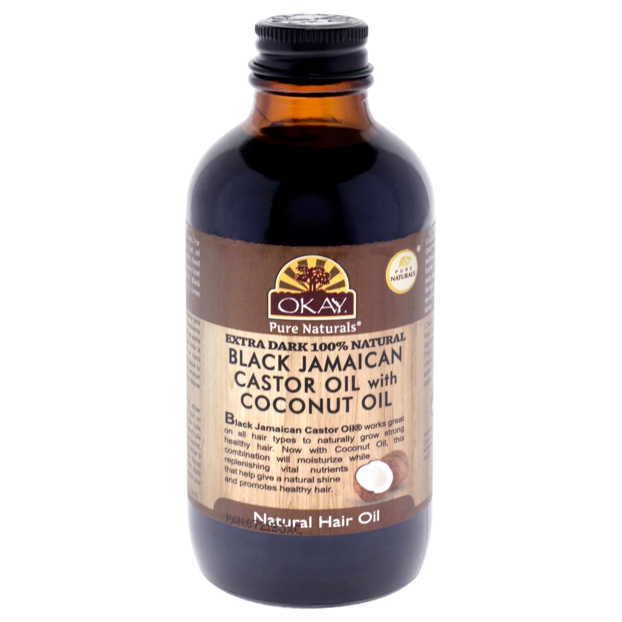 Extra Dark Black Jamaican Castor Oil - Coconut Oil by Okay for Unisex - 4 oz Oil - Olabens