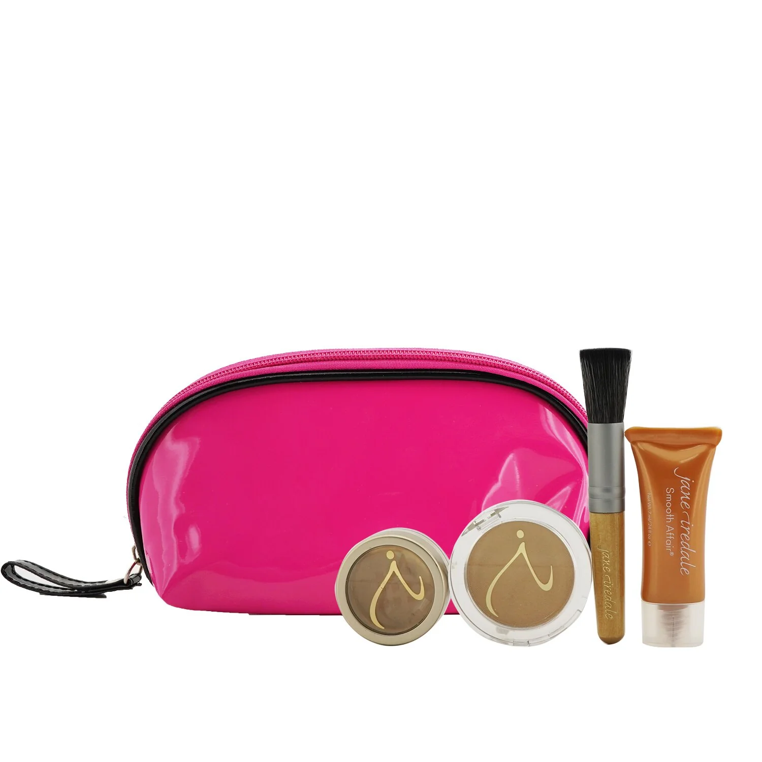 Jane Iredale Make Up Set (1x Primer 7ml + 1x Loose Mineral Powder 1.7g + 1x Mineral Foundation 2.8g + 1x Mini Powder Brush)  4pcs+1bag - Olabens