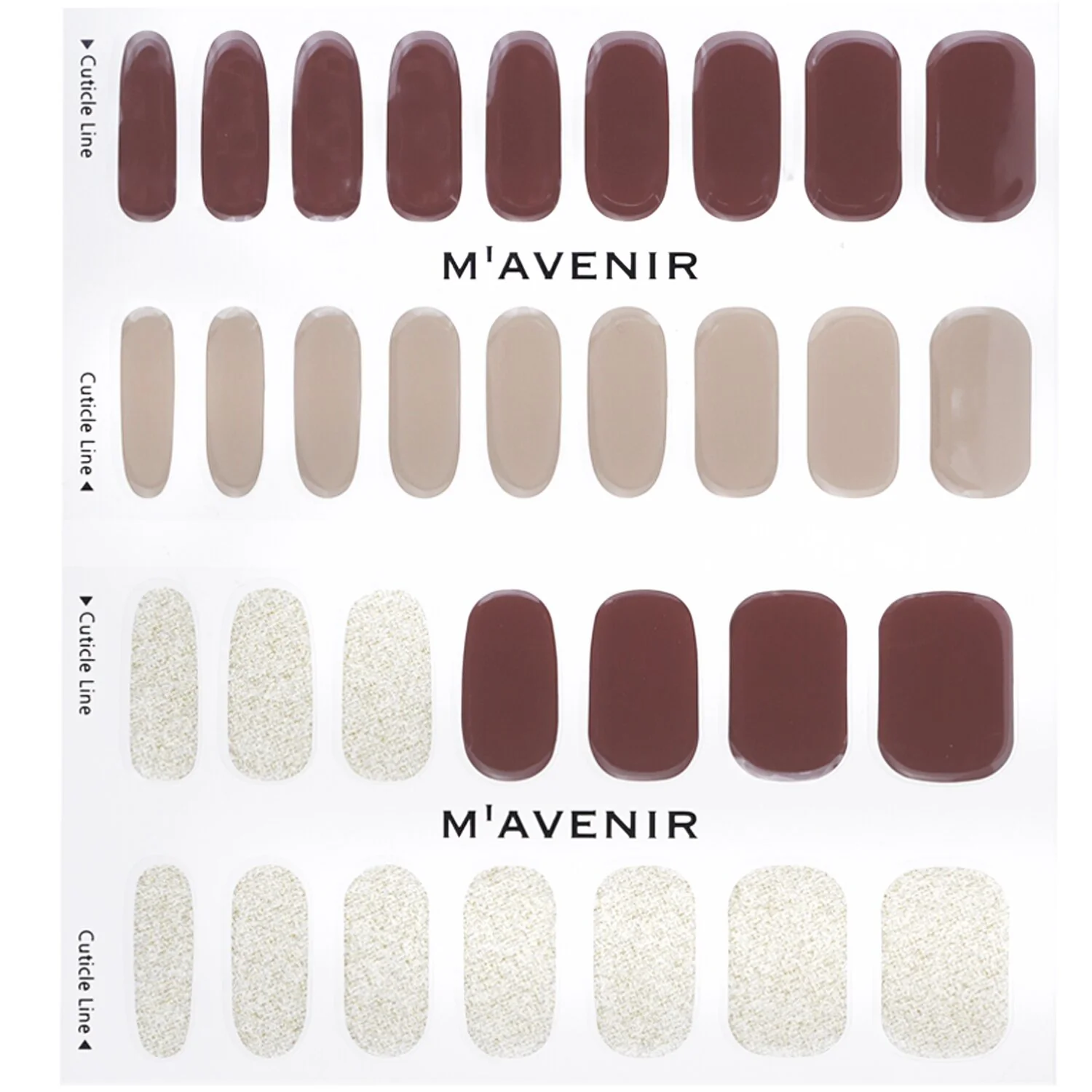 Mavenir Nail Sticker (Assorted Colour) - # Brillante Sepia Nail  32pcs - Olabens