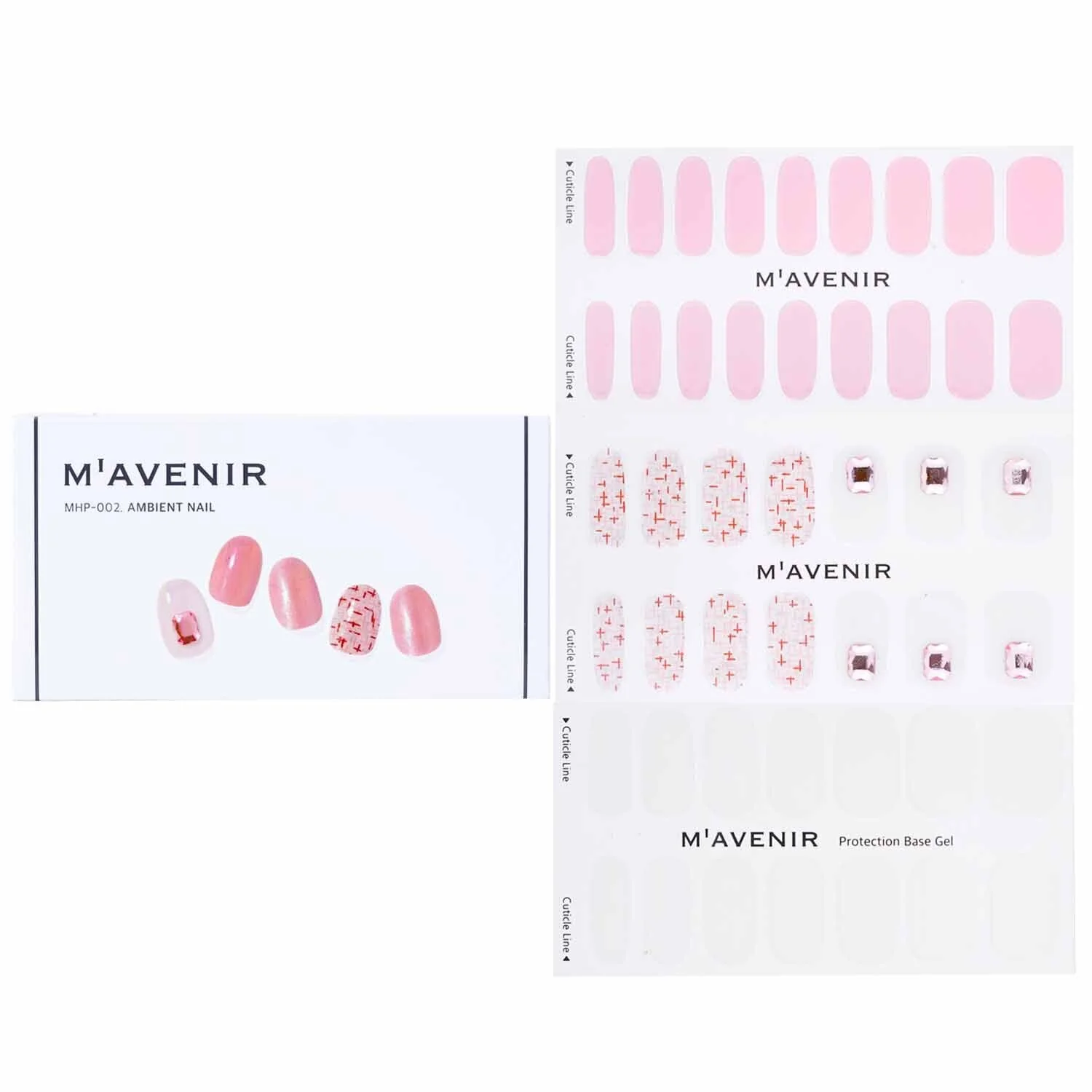 Mavenir Nail Sticker (Pink) - # Ambient Nail  32pcs - Olabens