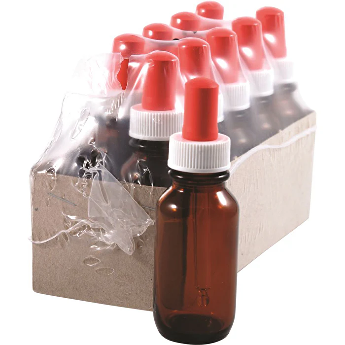 Dispensary & Clinic Items Bottle Glass Amber with Dropper 10 Pack 25ml - Olabens