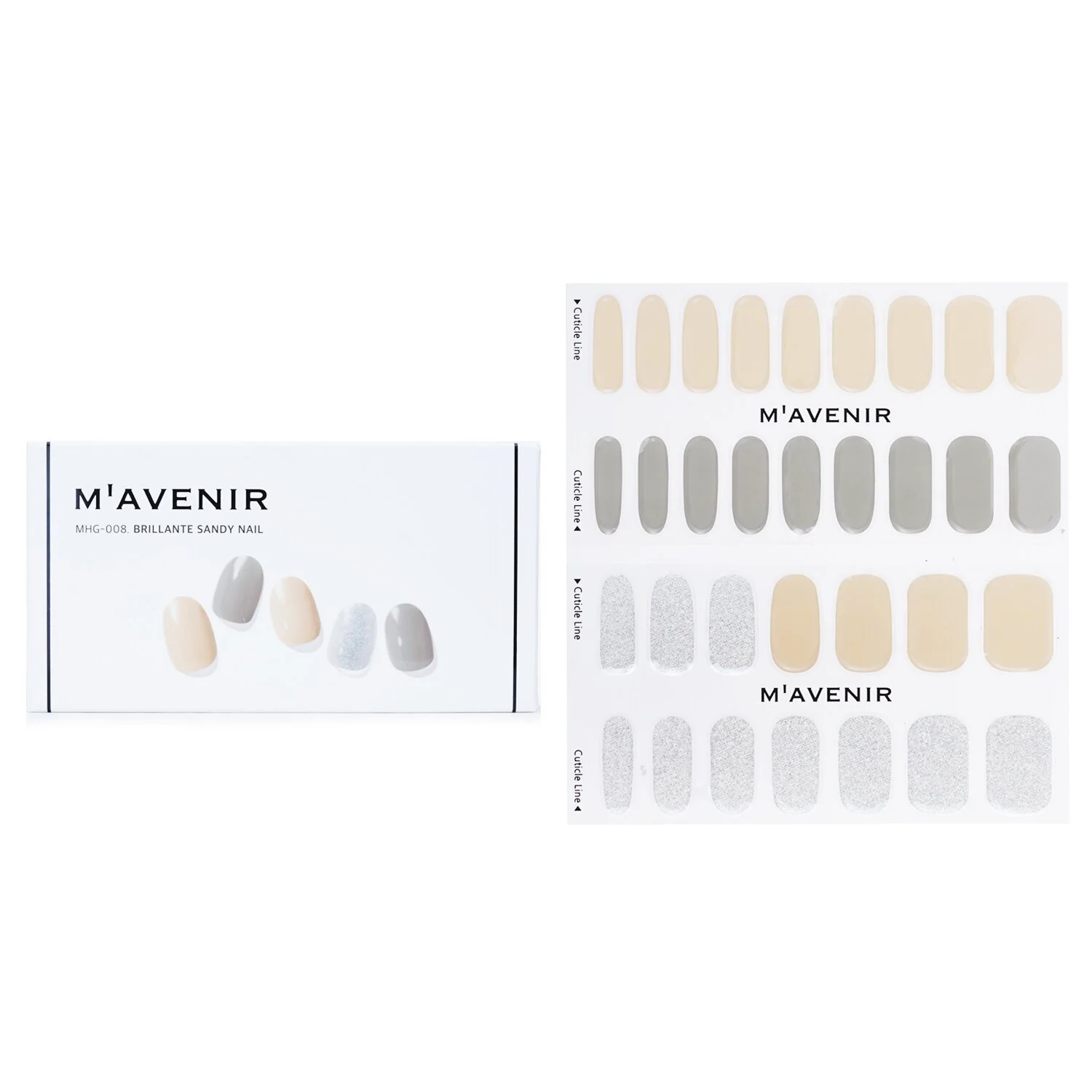 Mavenir Nail Sticker (Assorted Colour) - # Brillante Sandy Nail  32pcs - Olabens