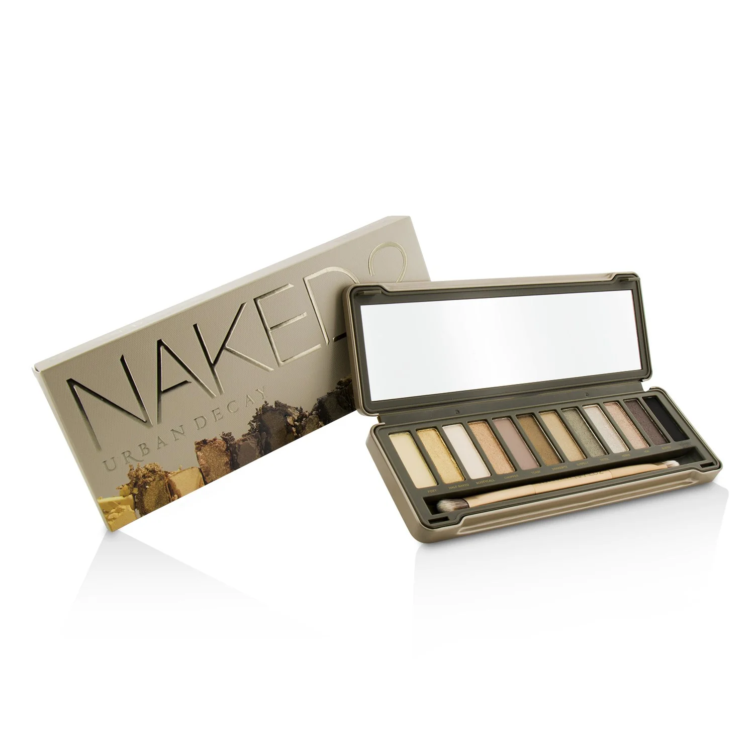 Urban Decay Naked 2 Eyeshadow Palette: 12x Eyeshadow, 1x Doubled Ended Shadow/Blending Brush - Olabens