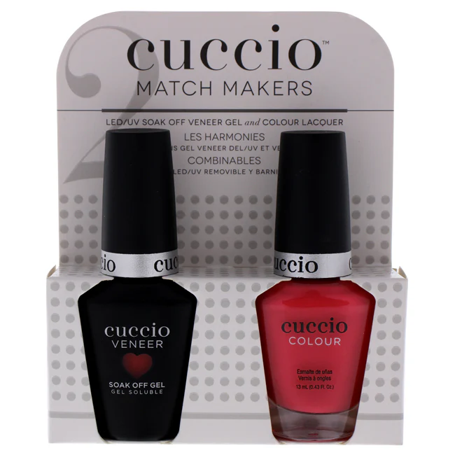 Cuccio Match Makers Set - Paradise Found by Cuccio for Women - 2 Pc 0.44oz Veneer Soak Of Gel Nail Polish, 0.43oz Colour Nail Polish - Olabens