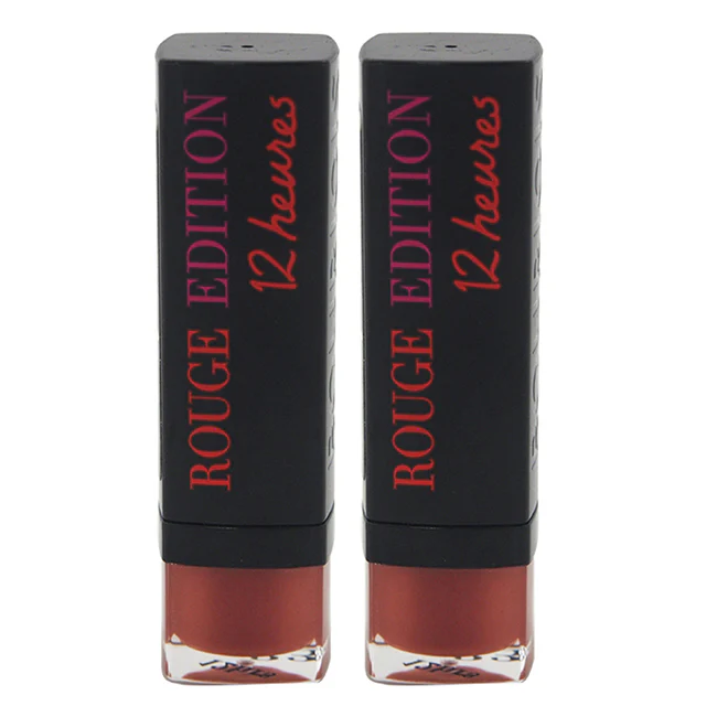 Bourjois Rouge Edition 12 Hours - 33 Peche Cocooning by Bourjois for Women - 0.12 oz Lipstick - Pack of 2 - Olabens
