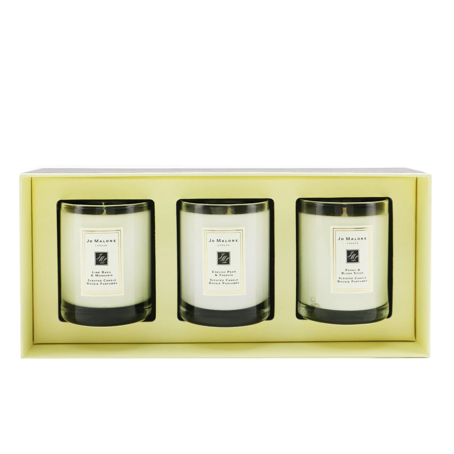 Jo Malone Candle Trio Coffret: English Pear & Freesia, Lime Basil & Mandarin, Peony & Blush Suede  3x60g/2.1oz - Olabens