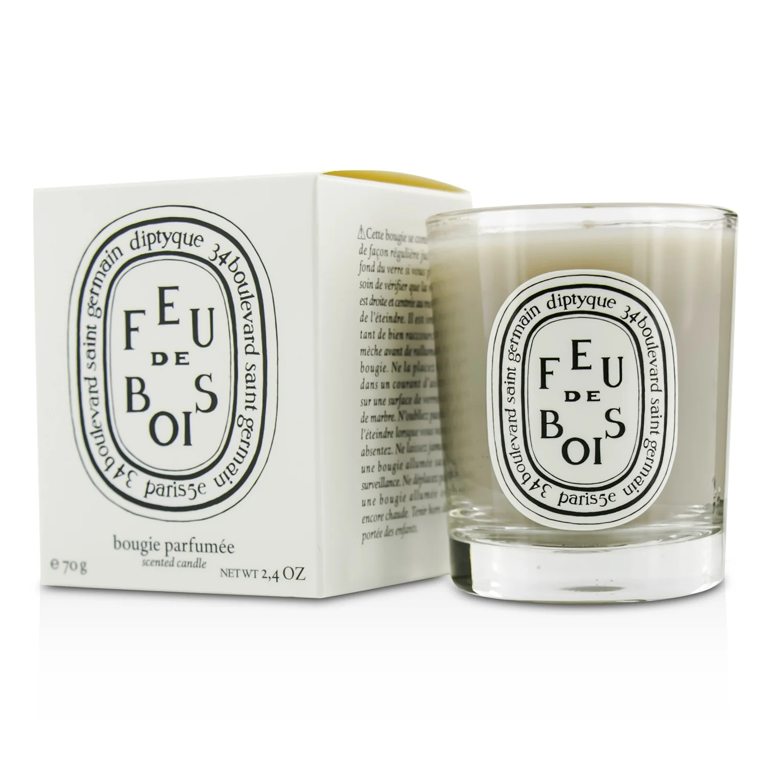 Diptyque Scented Candle - Feu De Bois (Wood Fire)  70g/2.4oz - Olabens