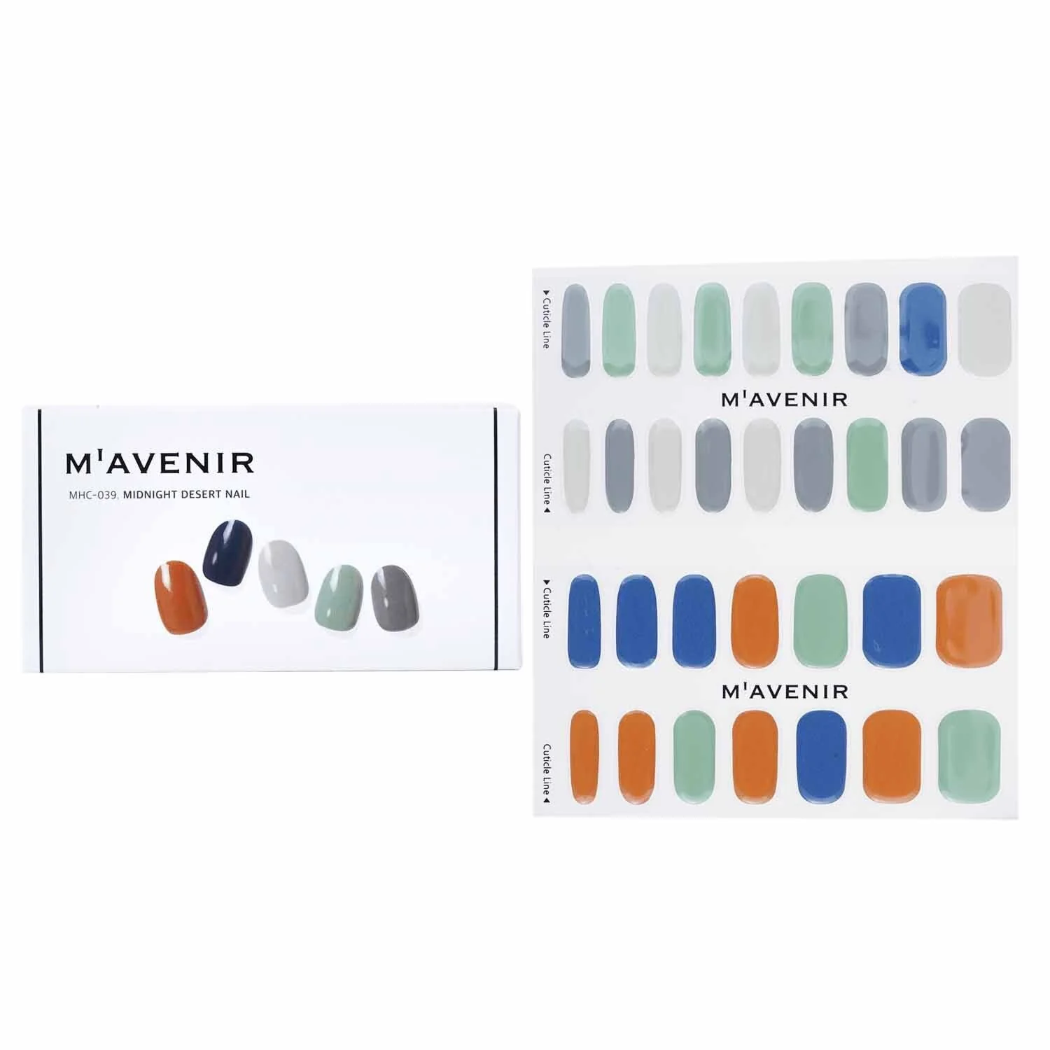 Mavenir Nail Sticker (Assorted Colour) - # Midnight Desert Nail  32pcs - Olabens