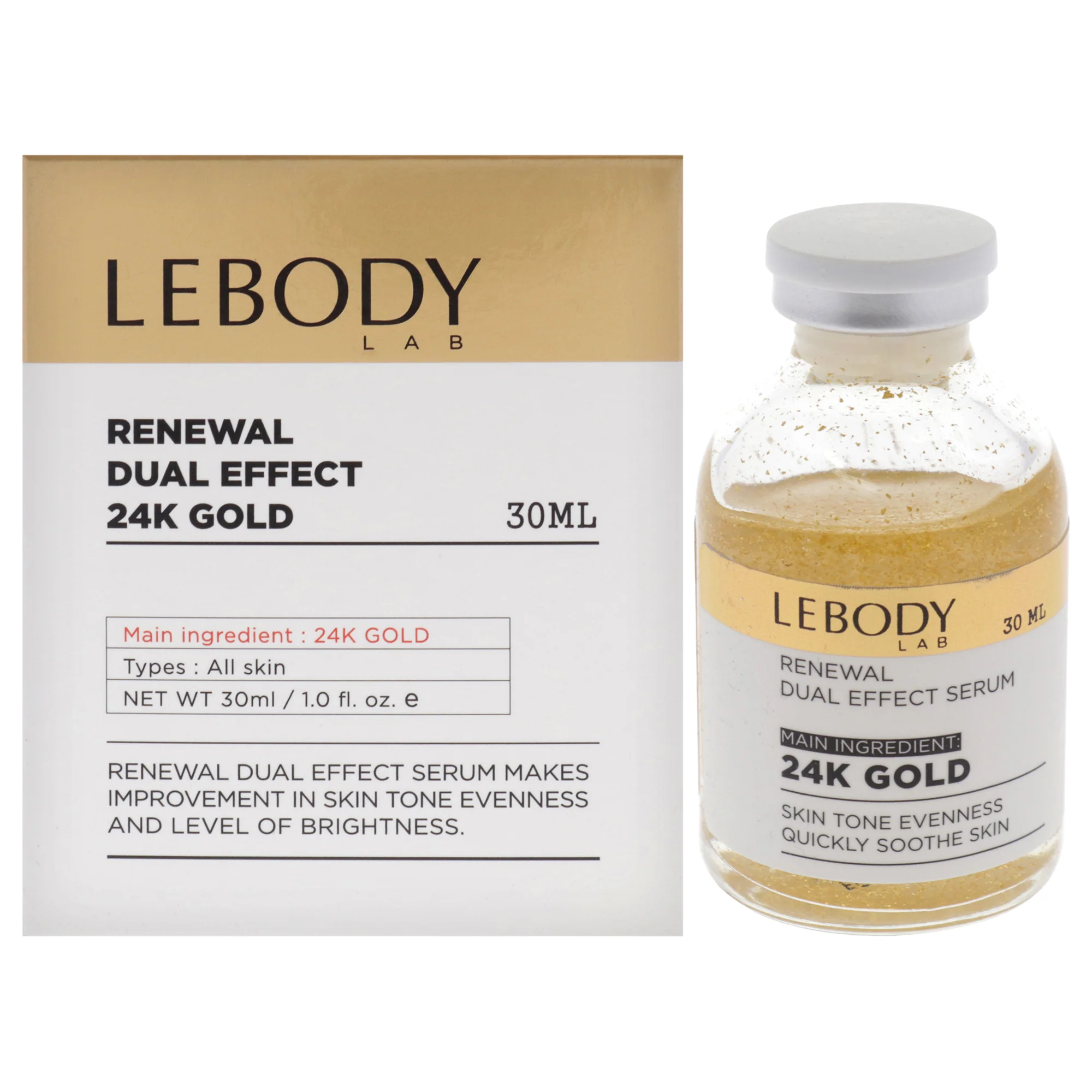 Lab Renewal Dual Effect Serum - 24K Gold by Lebody for Women - 1 oz Serum - Olabens