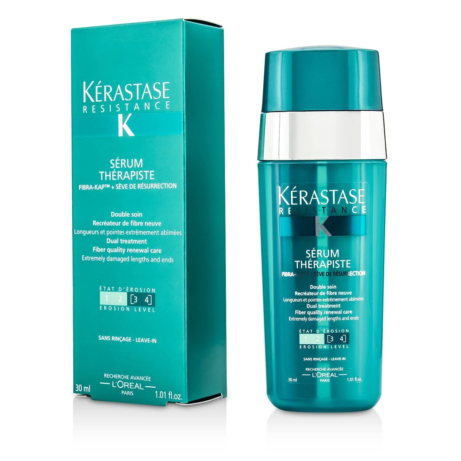 Kerastase Resistance Serum Therapiste Dual Treatment Fiber Quality Renewal Care (Extremely Damaged Lengths and Ends)  30ml/1.01oz - Olabens