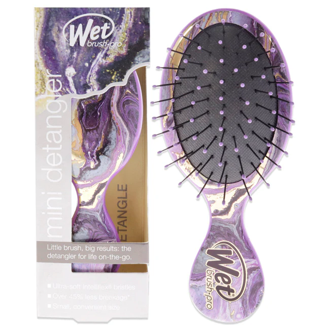 Wet Brush Pro Mini Detangler Bright Future Brush - Purple by Wet Brush for Unisex - 1 Pc Hair Brush - Olabens