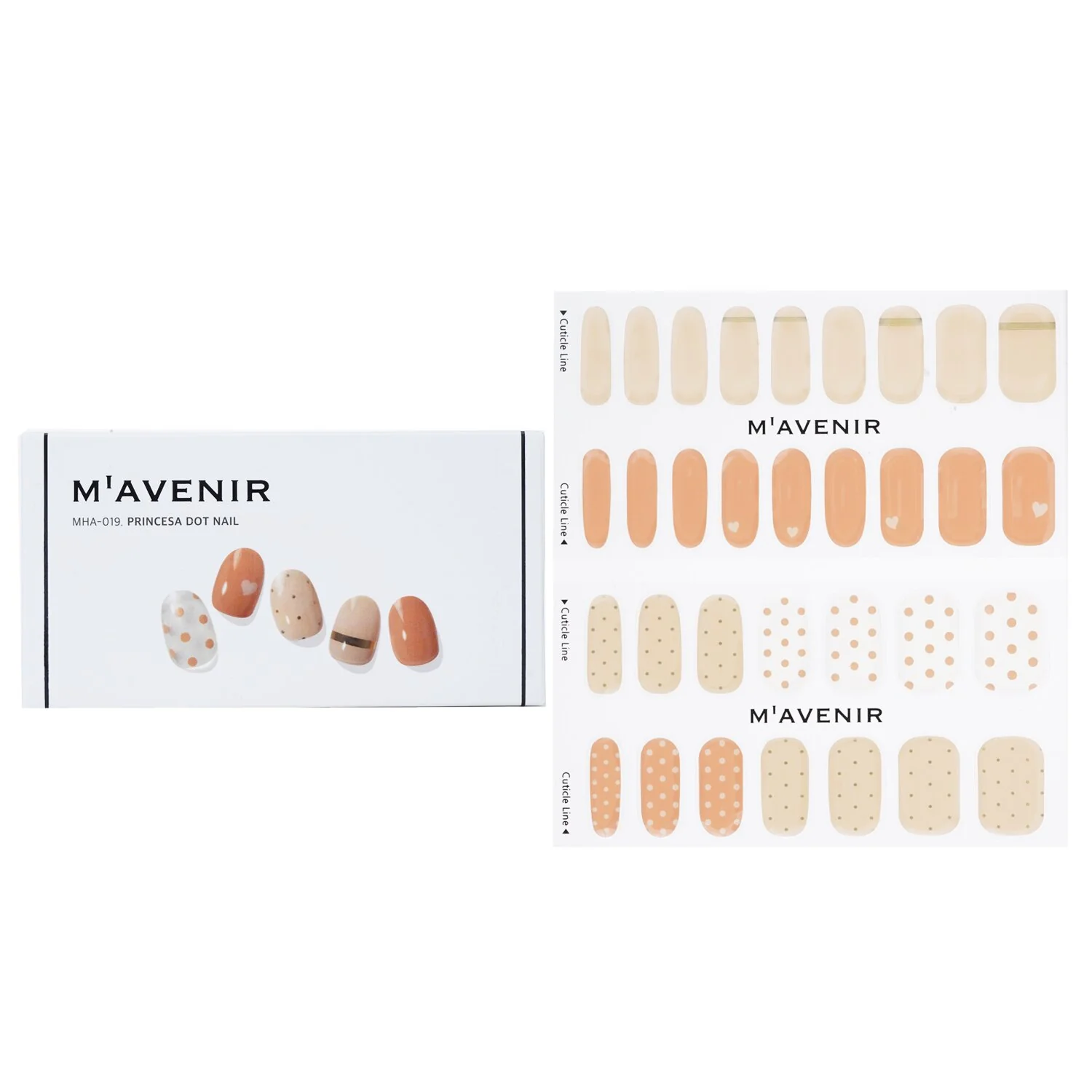 Mavenir Nail Sticker (Orange) - # Princesa Dot Nail  32pcs - Olabens