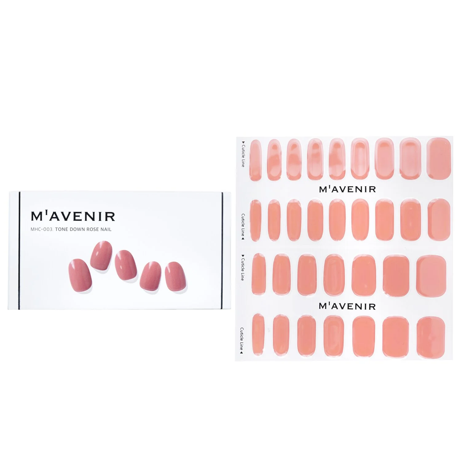 Mavenir Nail Sticker (Pink) - # Tone Down Rose Nail  32pcs - Olabens