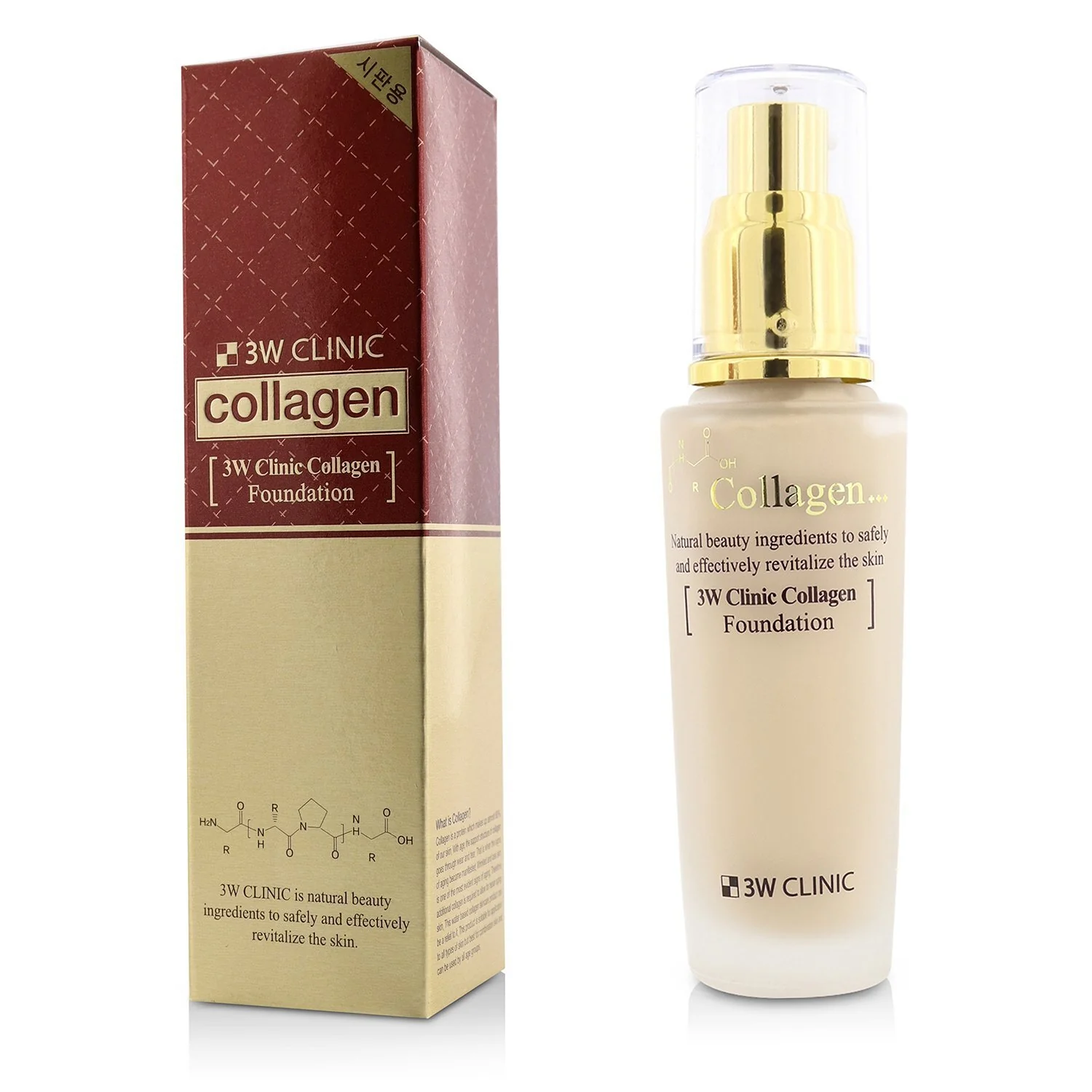 3W Clinic Collagen Foundation - # 21 (Transparent Beige) (Exp. Date 06/2022)  50ml/1.67oz - Olabens