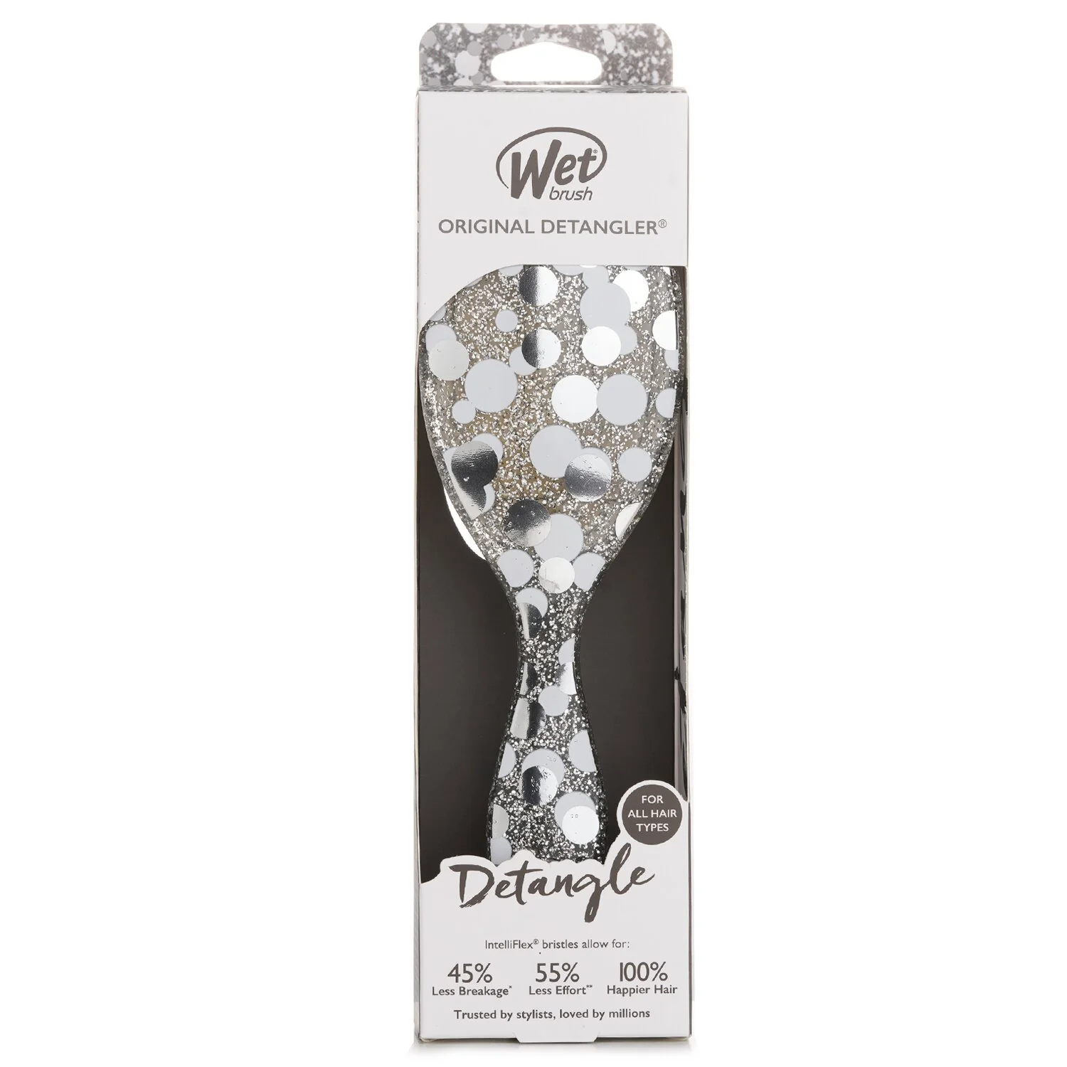 Wet Brush Original Detangler Groovy Disco Silver Hair Brush  1pc - Olabens