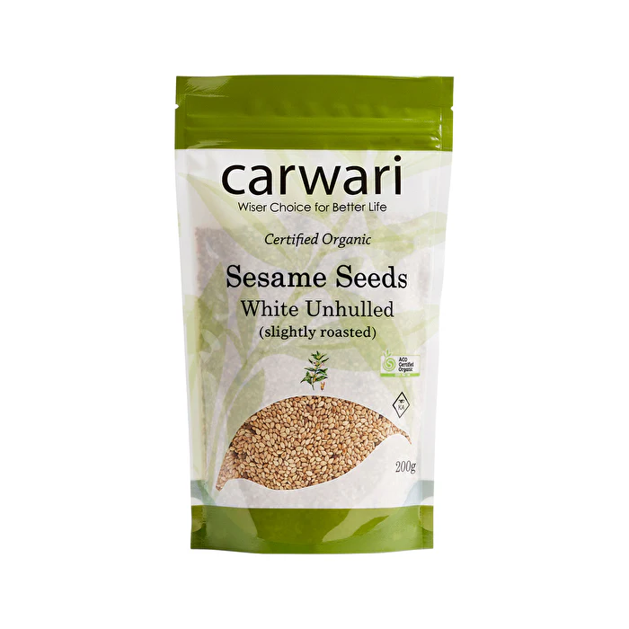 Carwari Organic Sesame Seeds White Unhulled 200g - Olabens