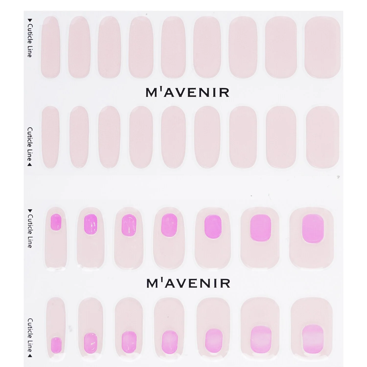 Mavenir Nail Sticker (Pink) - # Glass Soft Pink Nail  32pcs - Olabens