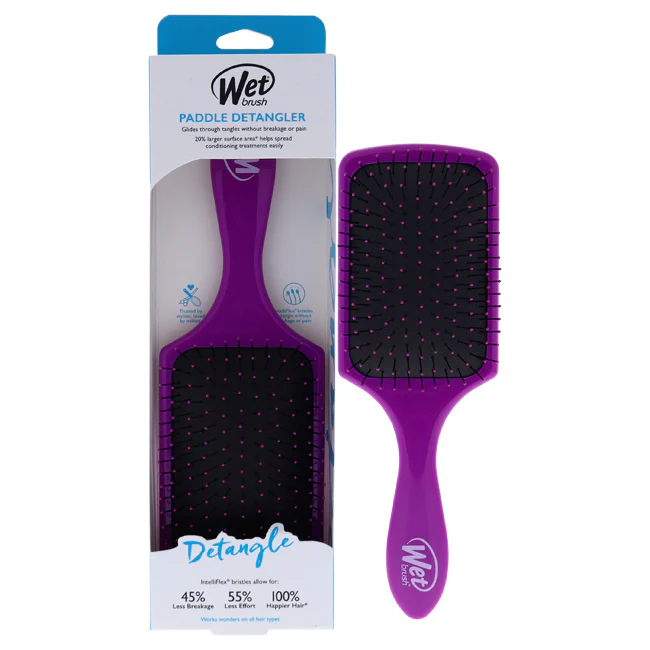 Wet Brush Paddle Detangler Brush - Purple by Wet Brush for Unisex - 1 Pc Hair Brush - Olabens