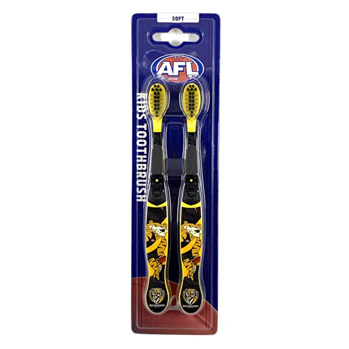 Afl Mascot Kids Toothbrush - Richmond 2 Pack - Olabens