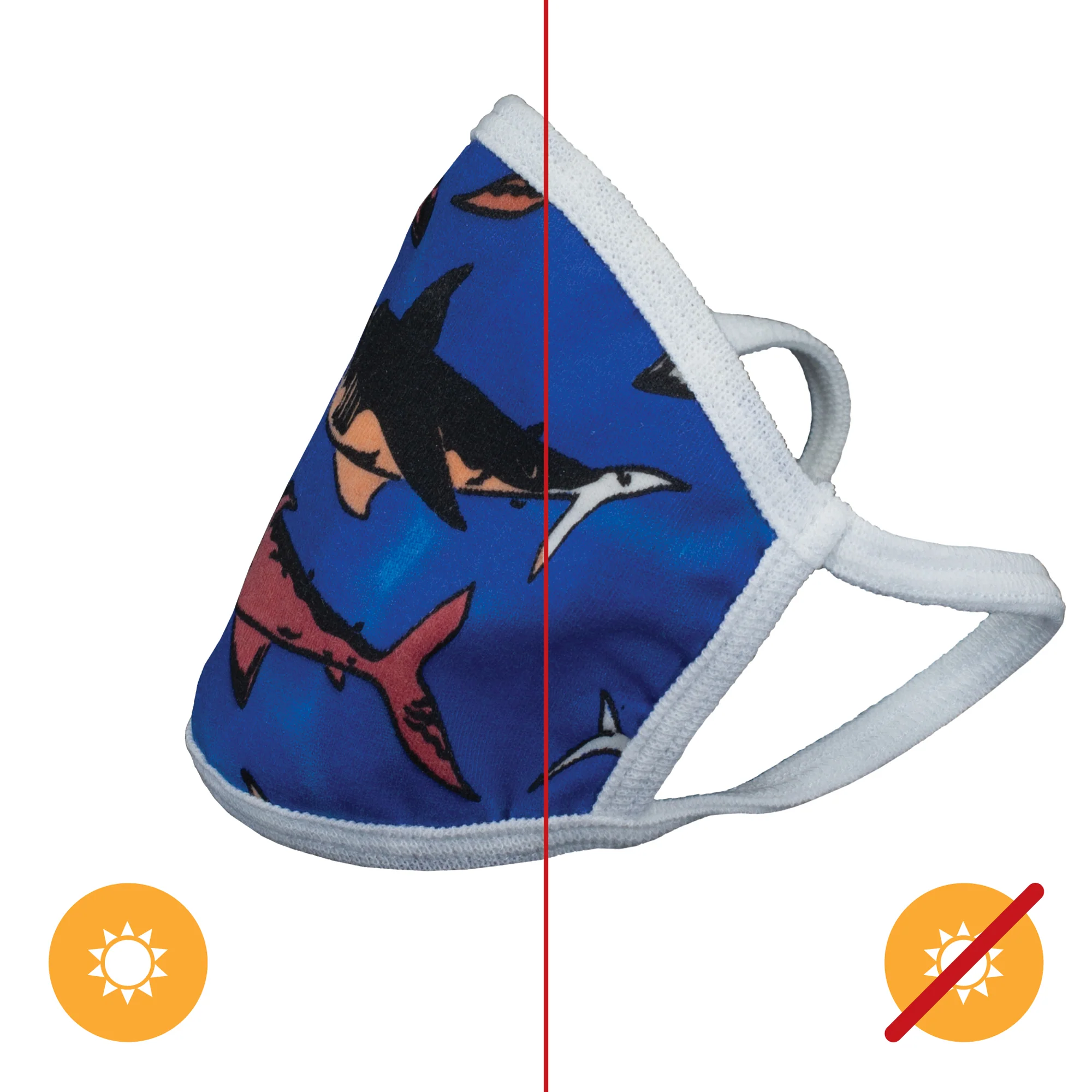 Color-Changing Face Mask - Shark - Youth by DeSol for Unisex - 1 Pc Mask - Olabens
